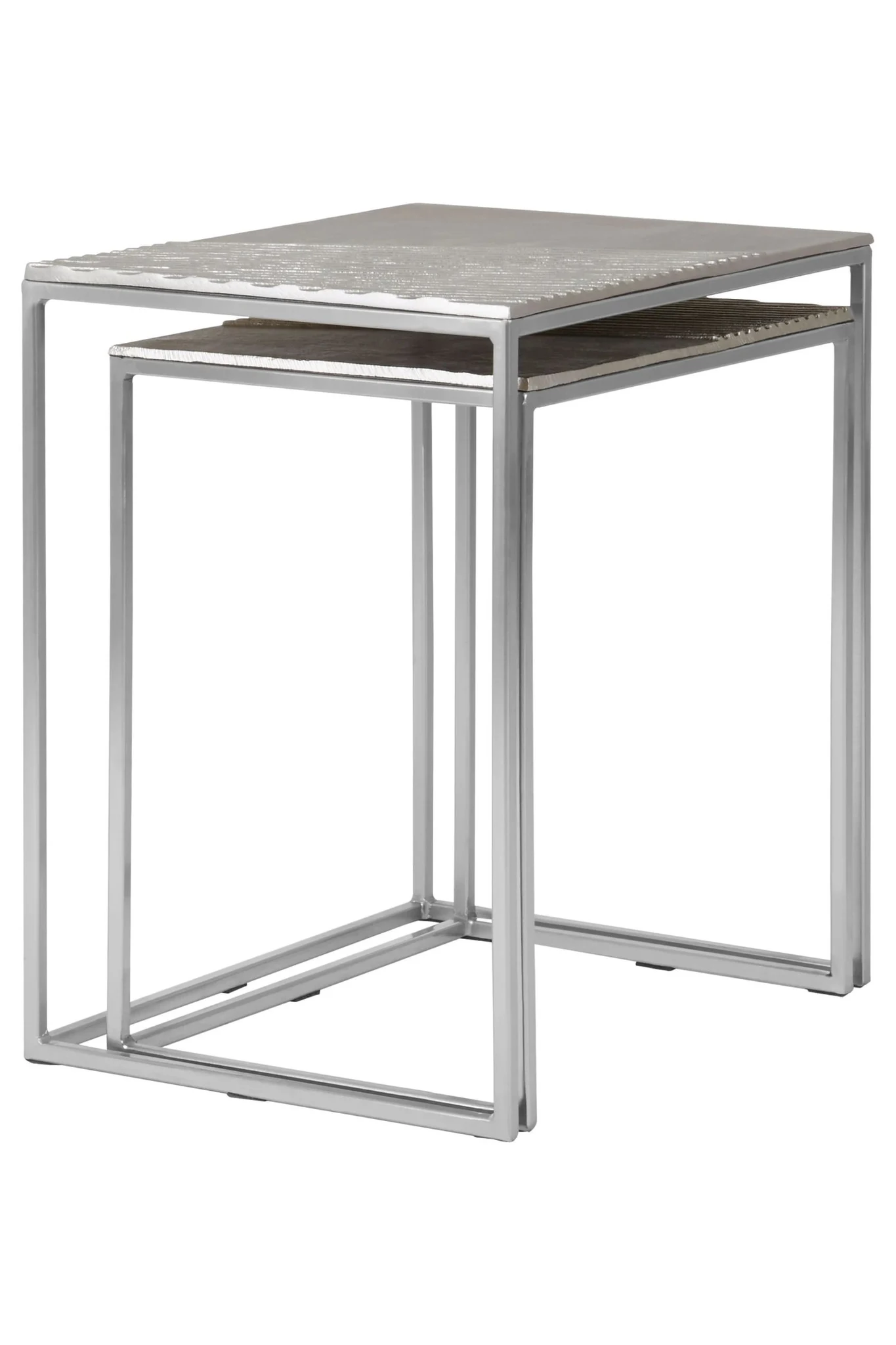 Templar Nickel Finish Set of Two Rectangular Nesting Tables - Tables, photo 4 of 6