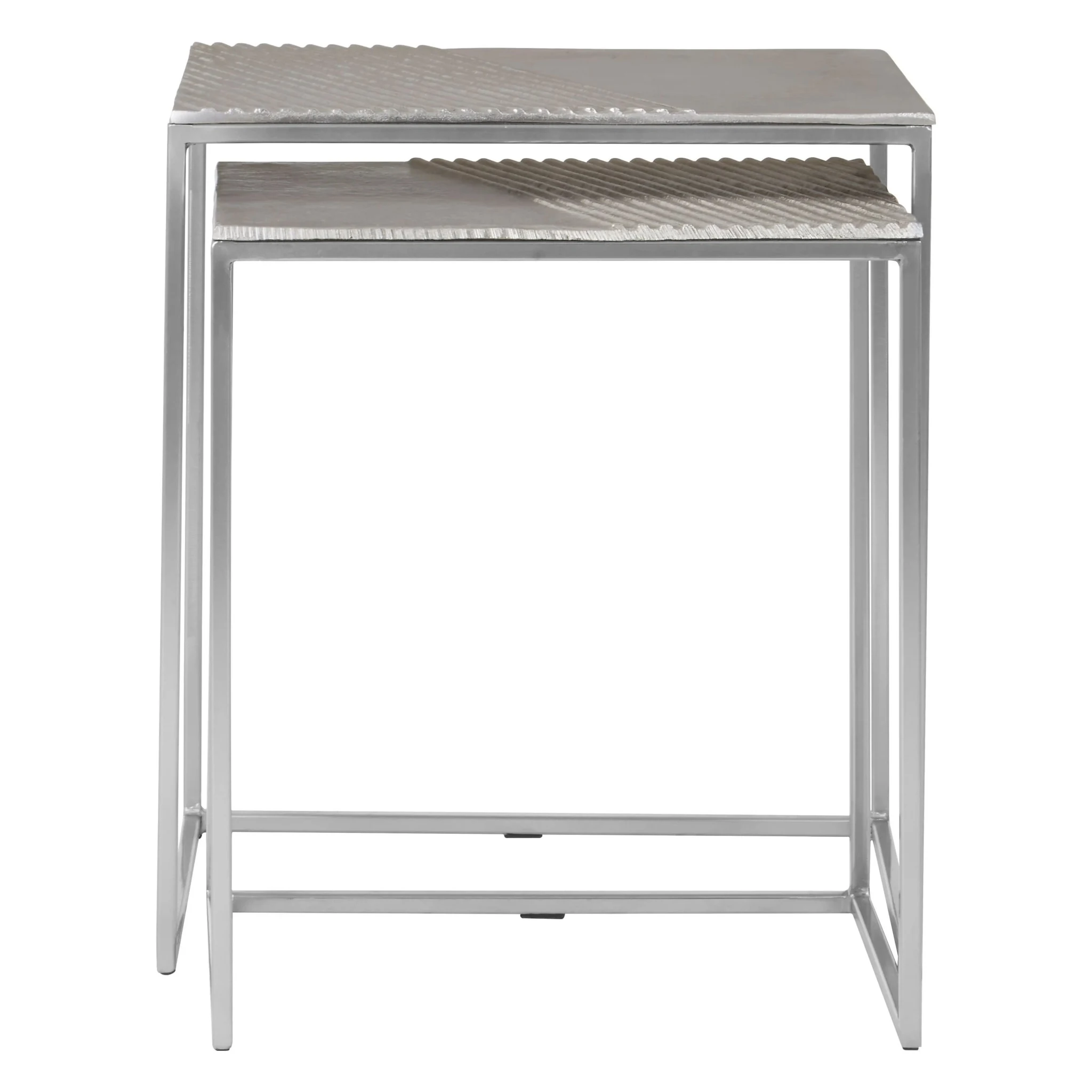 Templar Nickel Finish Set of Two Rectangular Nesting Tables - Tables, photo 3 of 6