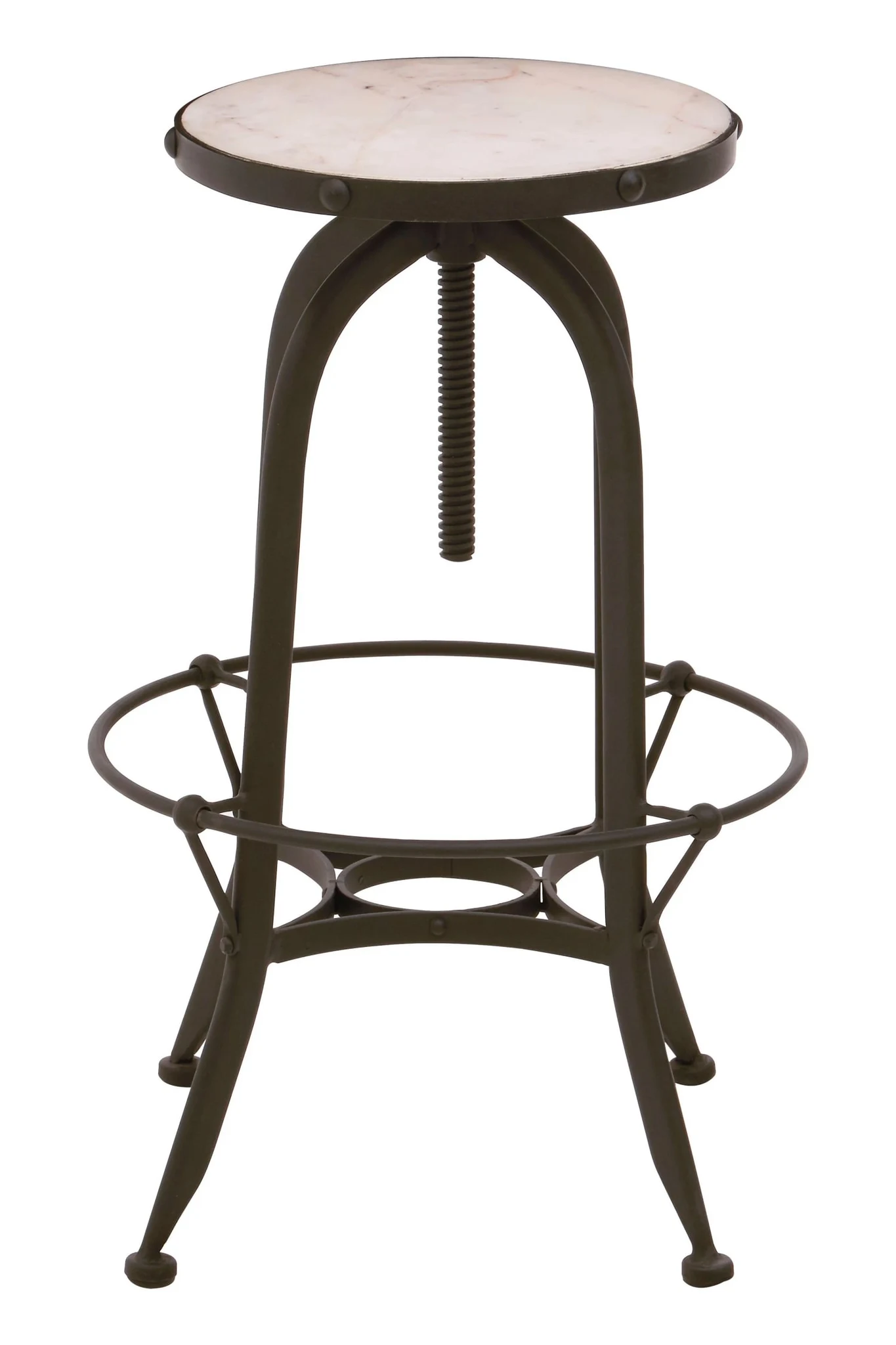 Vasco White Marble and Black Finish Bar Stool - Seating, photo 4 of 6