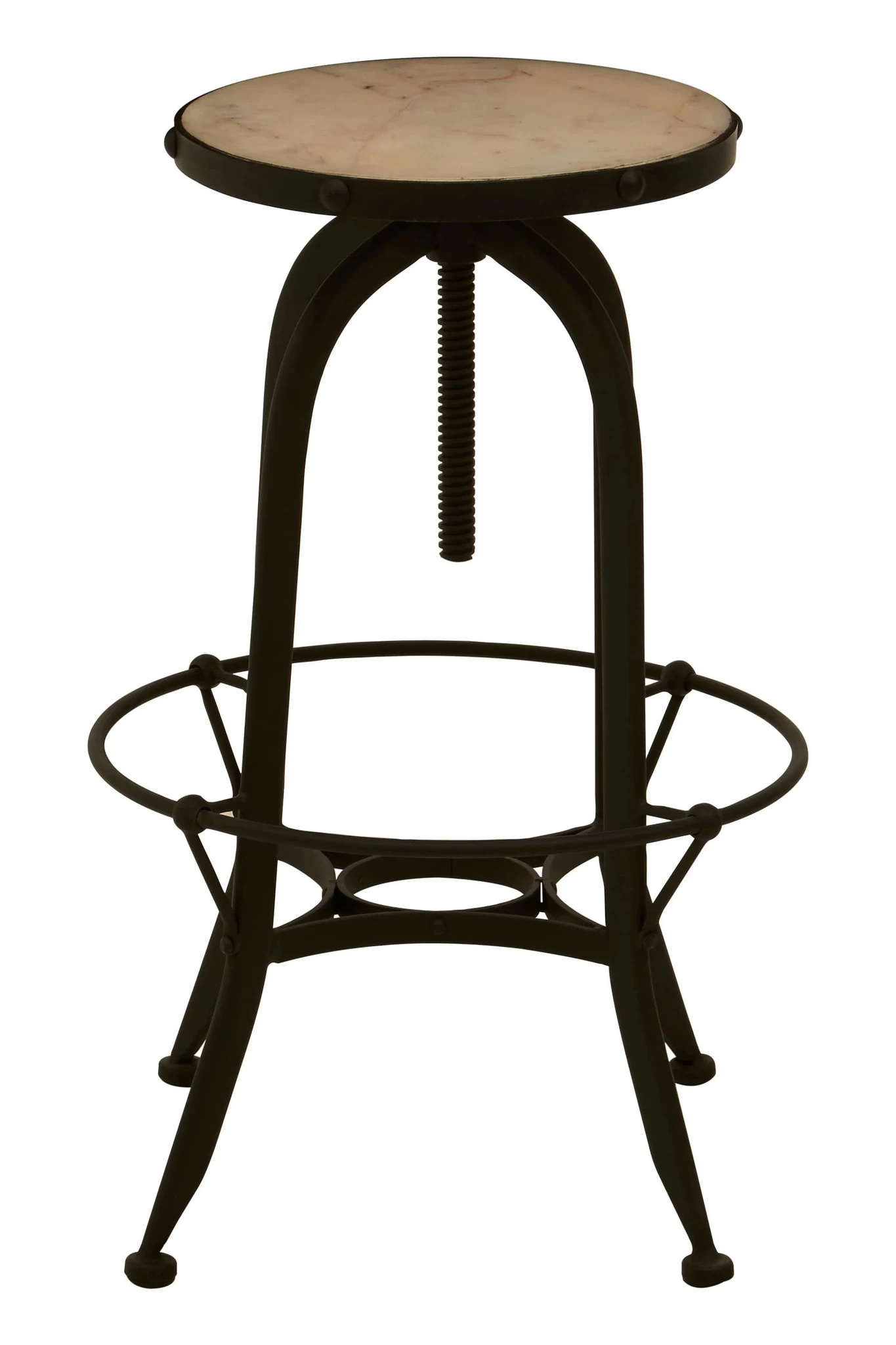 Vasco White Marble and Black Finish Bar Stool - Seating, photo 3 of 6