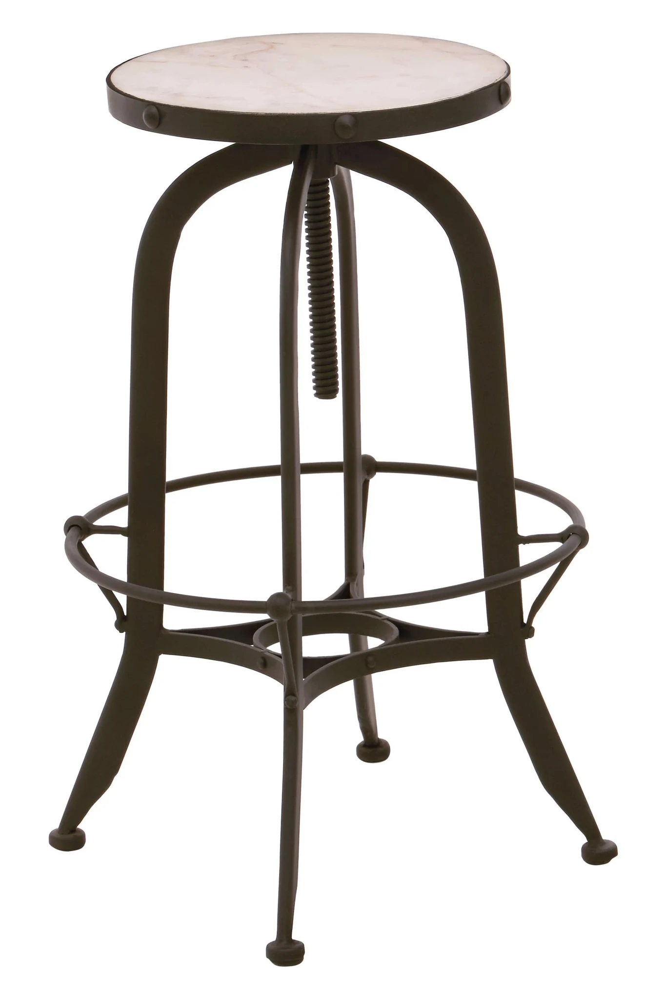 Vasco White Marble and Black Finish Bar Stool - Seating, photo 2 of 6