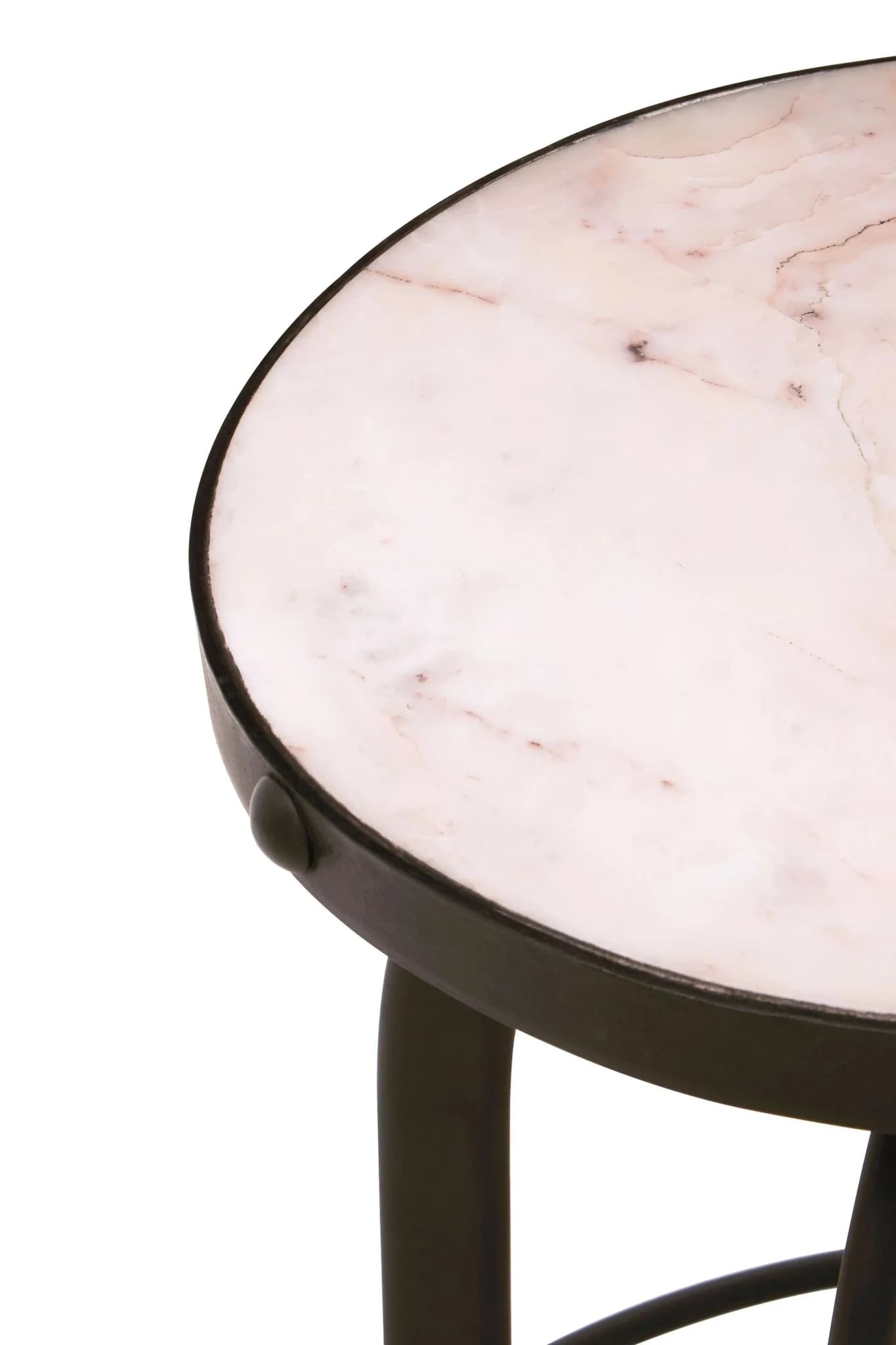 Vasco White Marble and Black Finish Bar Stool - Seating, photo 6 of 6