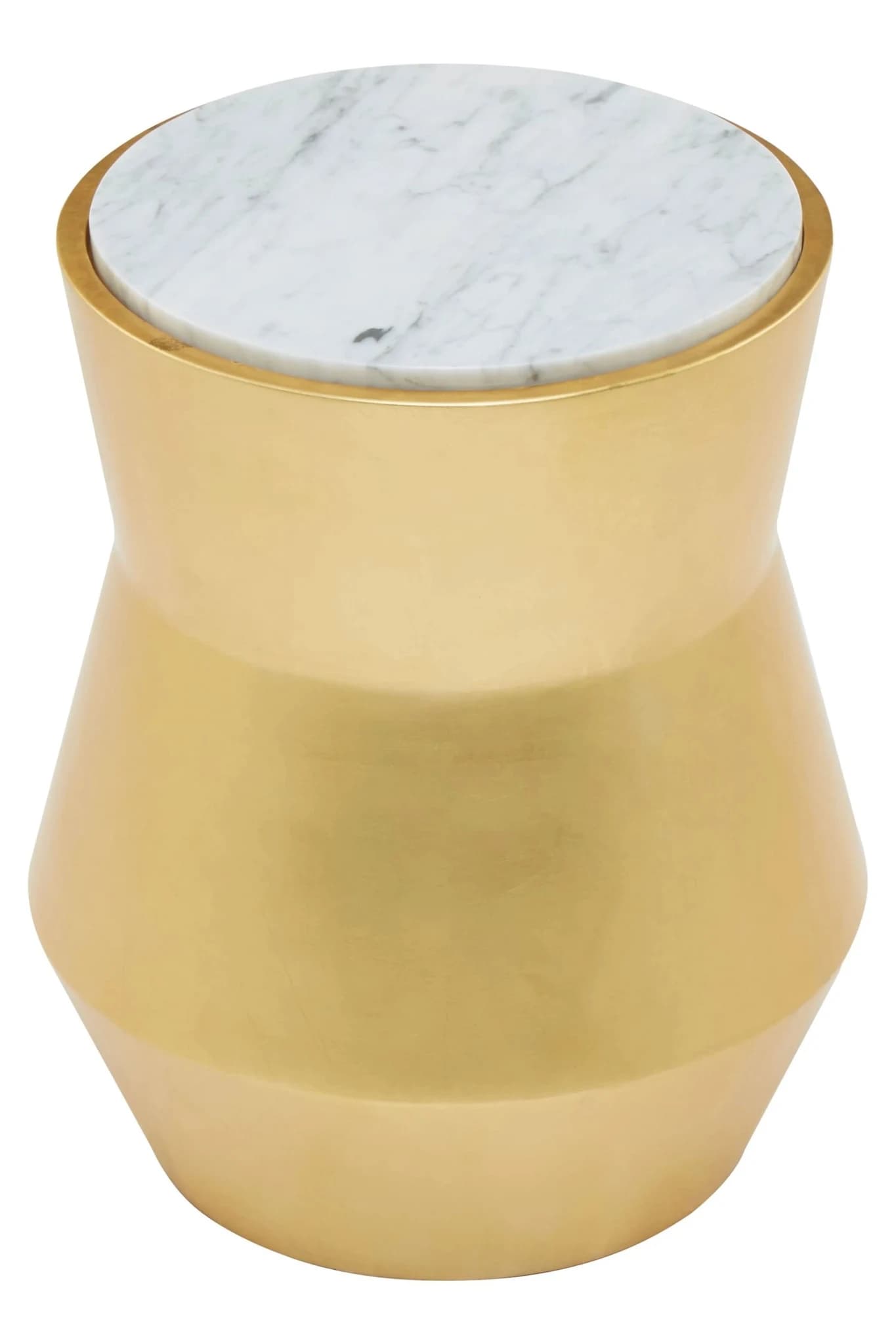 Lino Gold and Marble Drum Side Table - Tables, photo 5 of 7