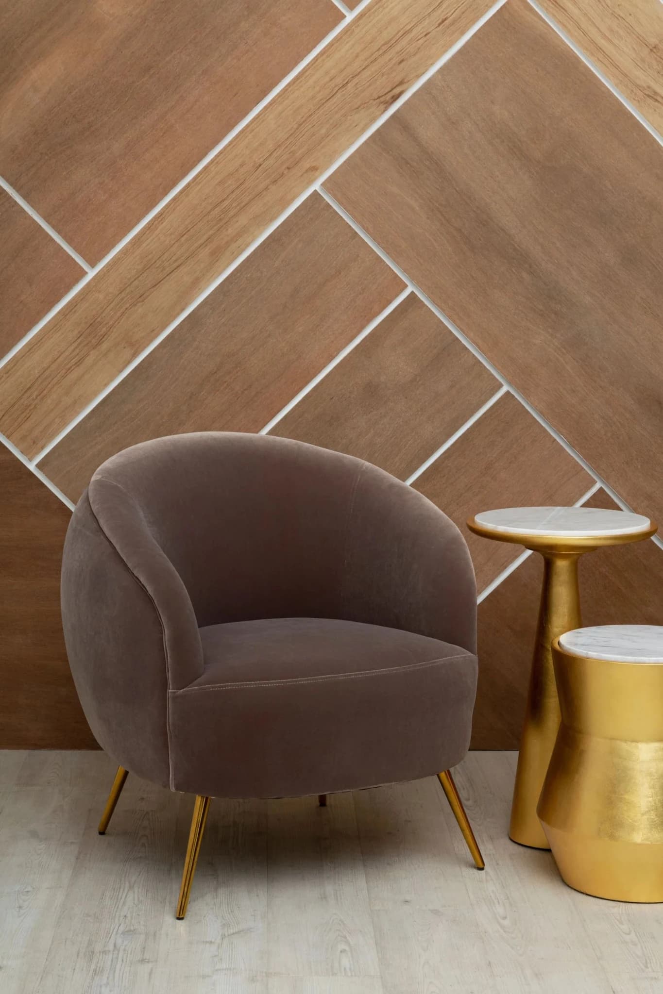 Lino Gold and Marble Drum Side Table - Tables, photo 4 of 7