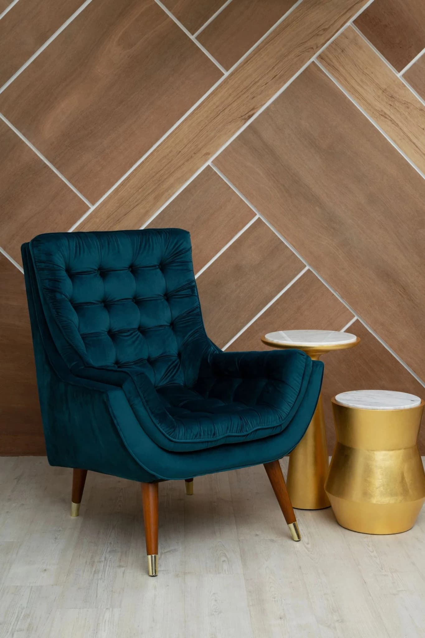 Lino Gold and Marble Drum Side Table - Tables, photo 3 of 7