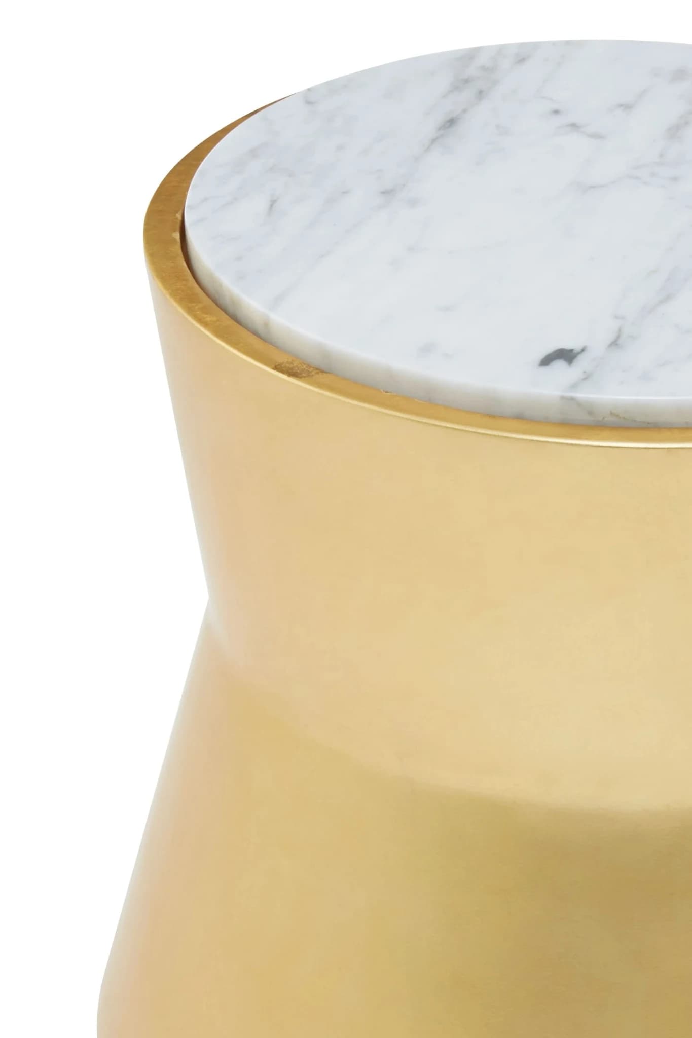 Lino Gold and Marble Drum Side Table - Tables, photo 7 of 7