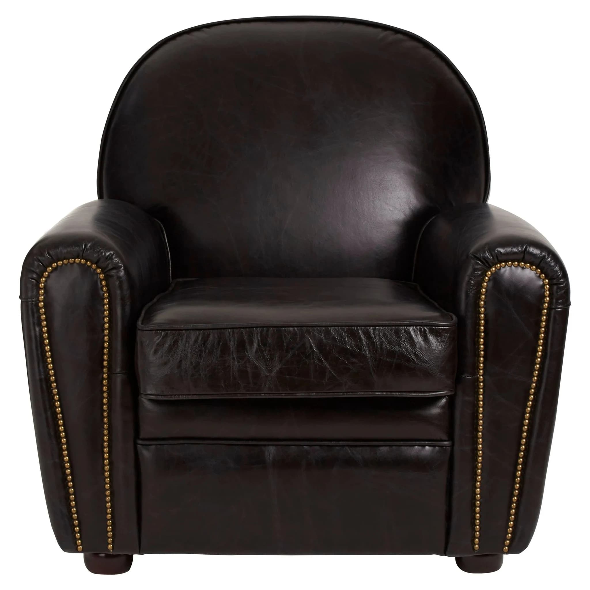 Victor Black Leather Classic Armchair - Seating, photo 4 of 7