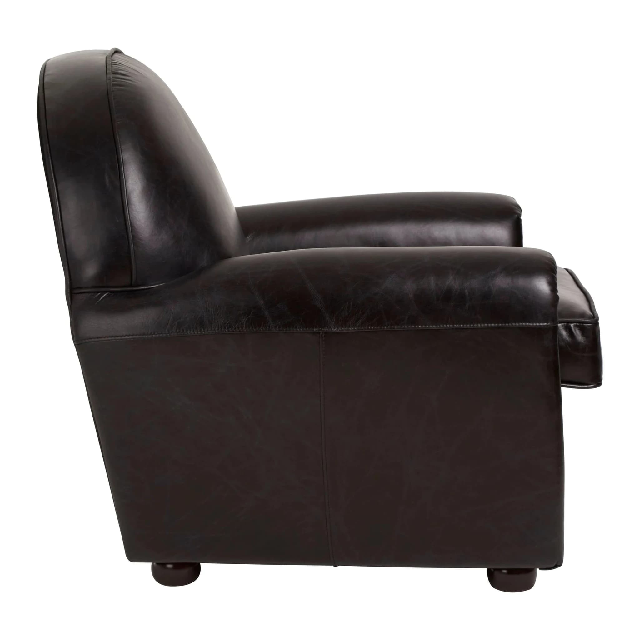 Victor Black Leather Classic Armchair - Seating, photo 3 of 7