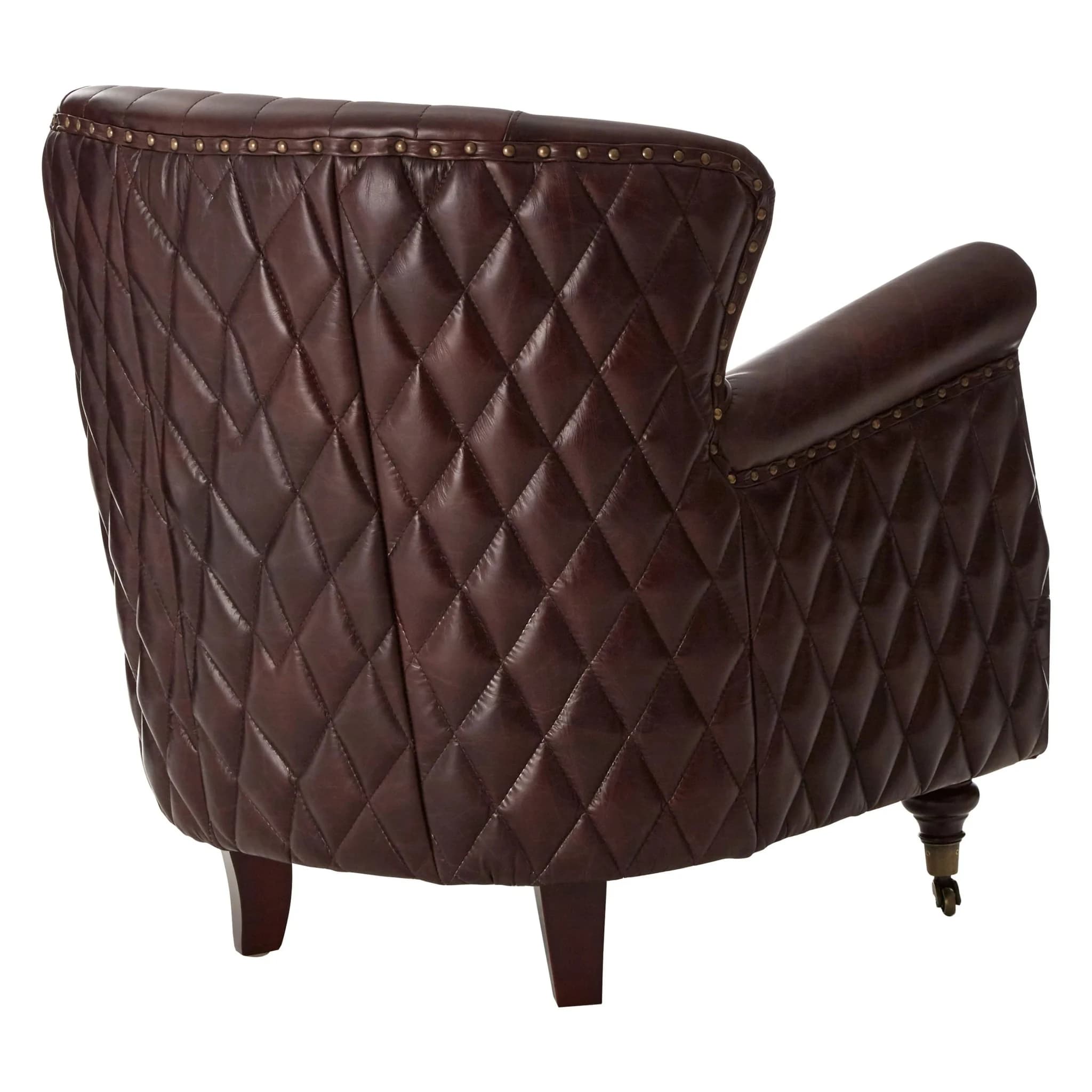 Victor Brown Leather Winged Back Armchair - Seating, photo 4 of 8