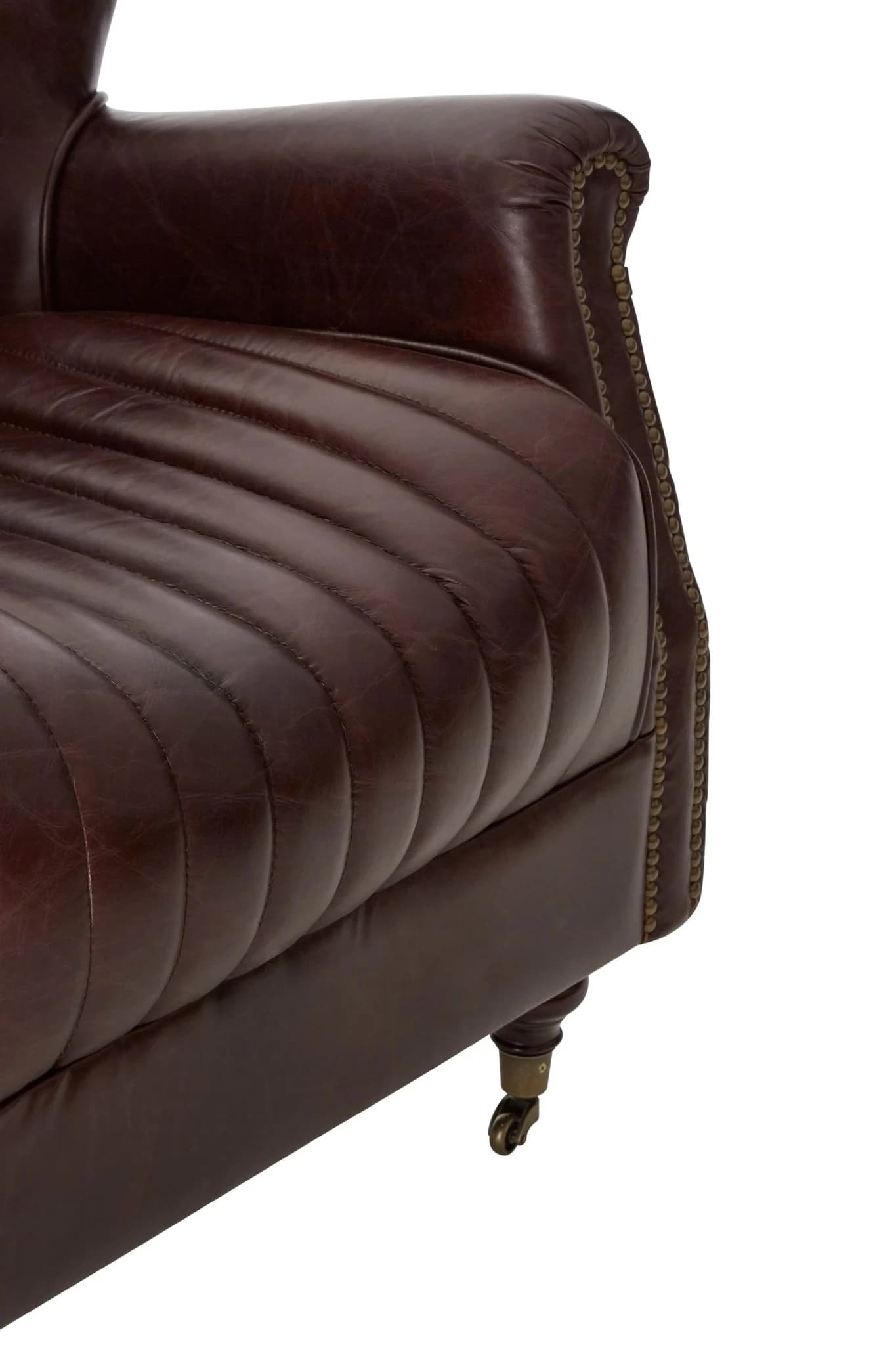 Victor Brown Leather Winged Back Armchair - Seating, photo 8 of 8
