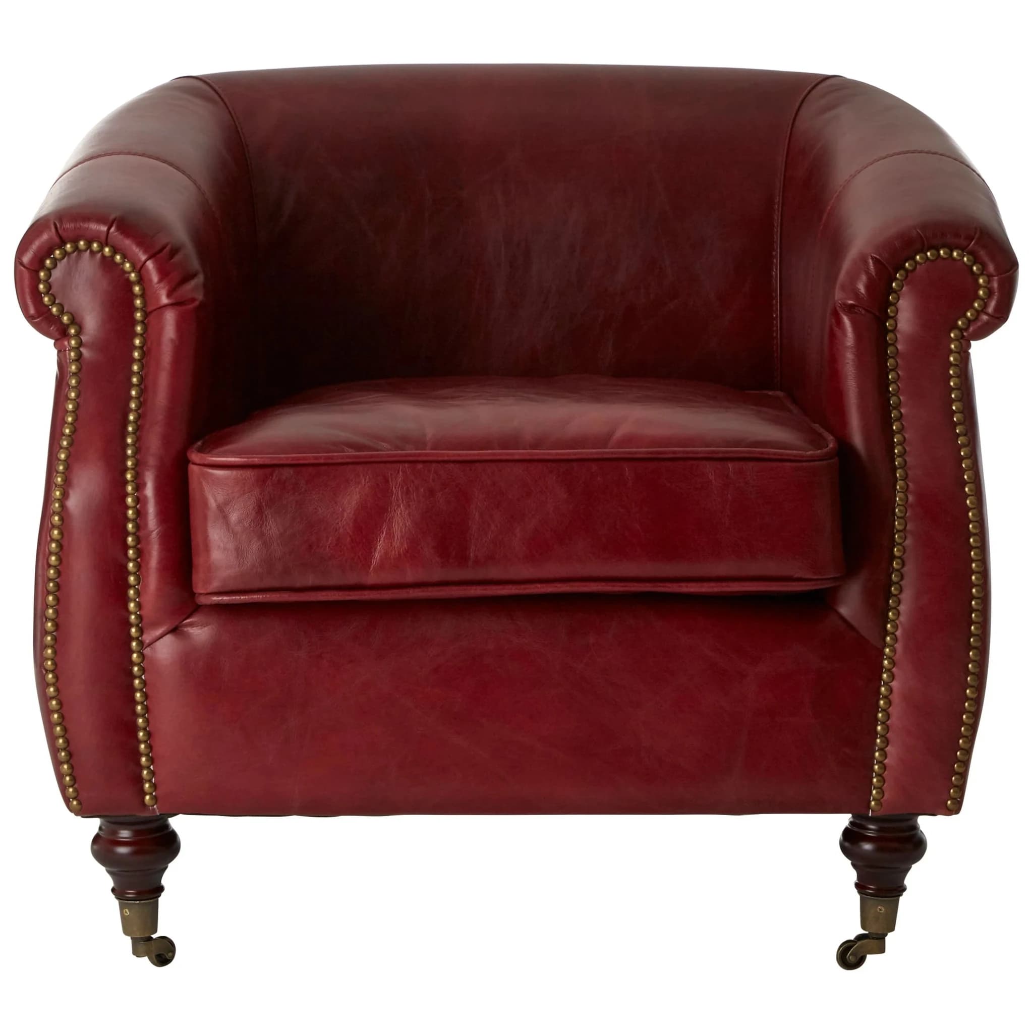 Victor Deep Red Leather Armchair - Seating, photo 4 of 6
