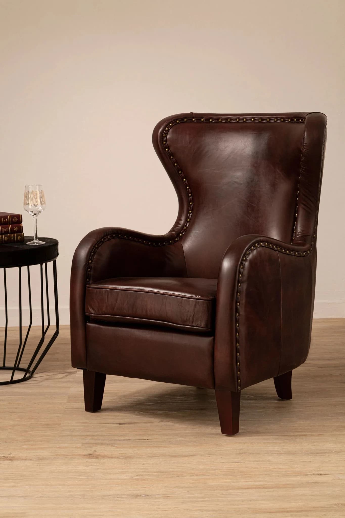 Victor Brown Leather Lounge Chair - Seating, photo 2 of 8