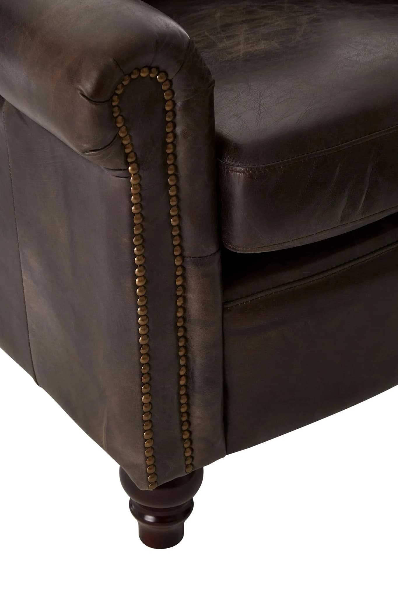 Victor Dark Grey Brown Leather Armchair - Seating, photo 6 of 7
