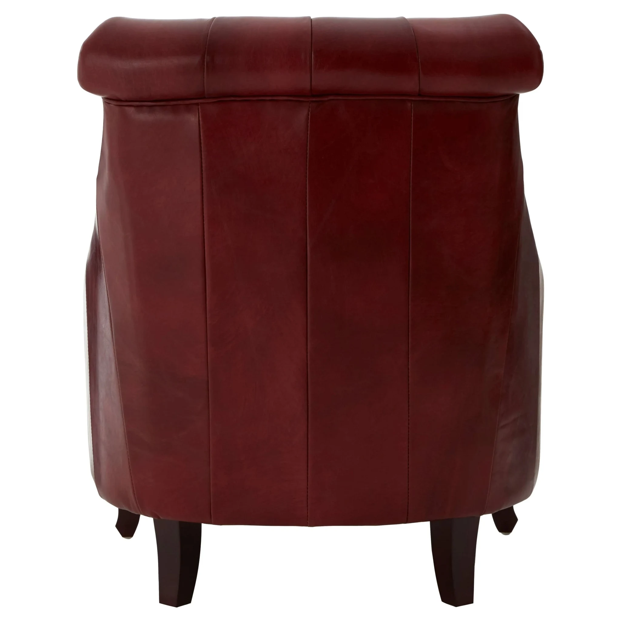Victor Deep Red Leather Lounge Chair with Tufted Back - Seating, photo 3 of 8