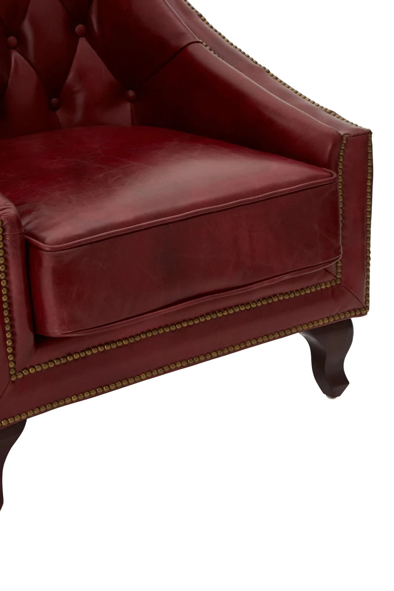 Victor Deep Red Leather Lounge Chair with Tufted Back - Seating, photo 7 of 8