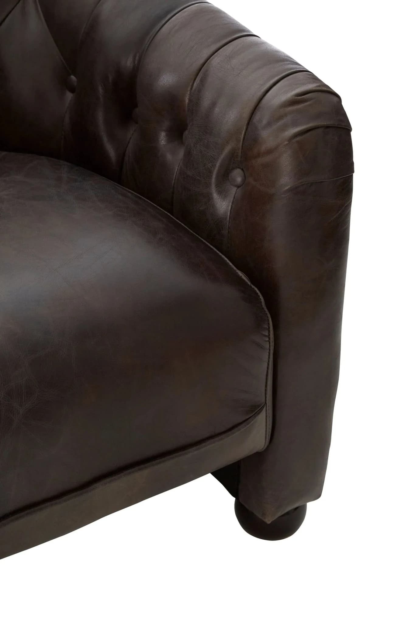 Victor Dark Grey Brown Leather Tub Chair - Seating, photo 8 of 8