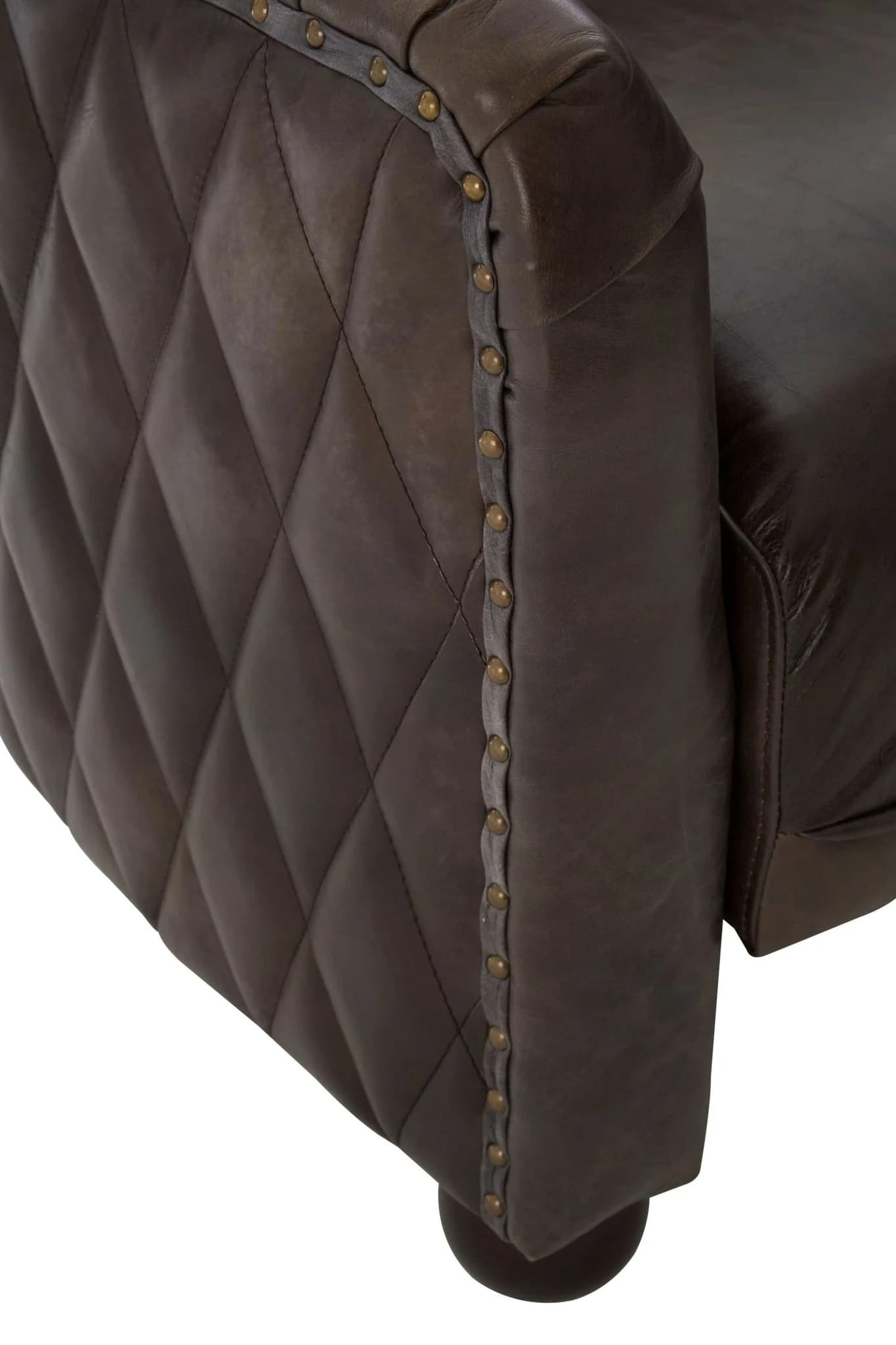 Victor Dark Grey Brown Leather Tub Chair - Seating, photo 7 of 8