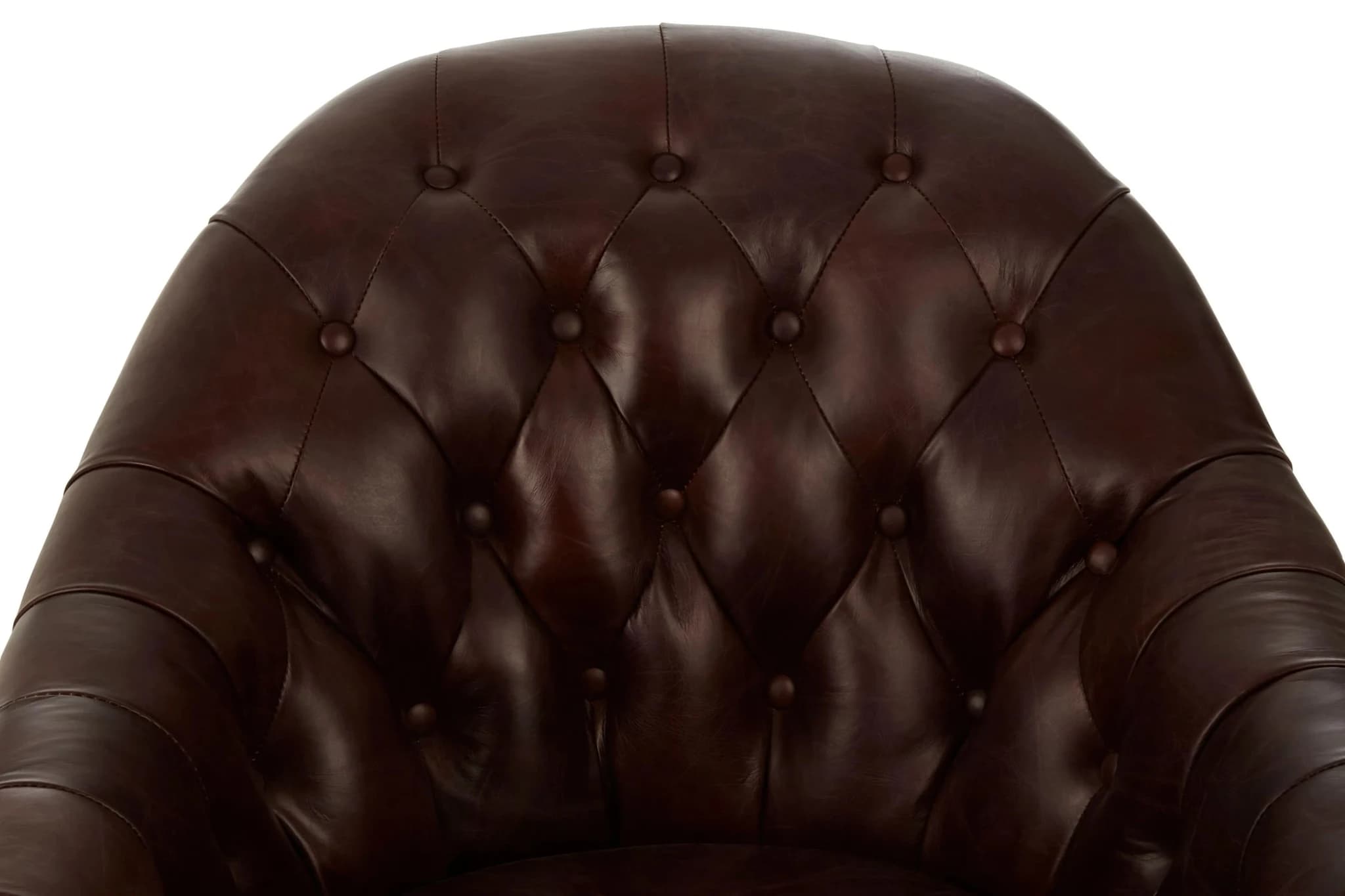 Victor Brown Leather Tub Chair - Seating, photo 6 of 8