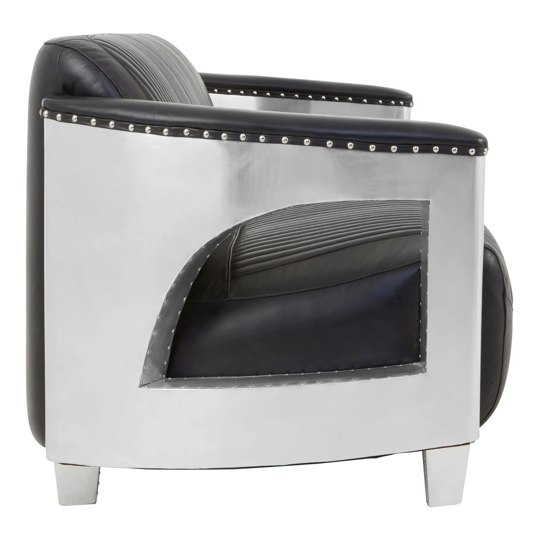 Victor 3 Seat Black Leather Sofa - Seating, photo 2 of 4