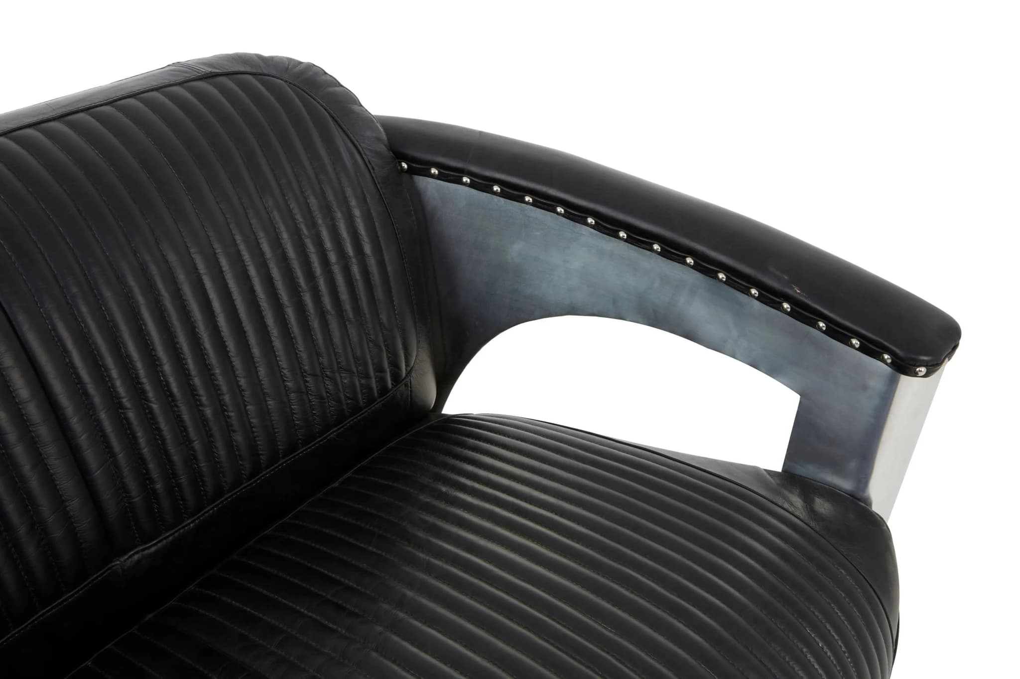 Victor 2 Seat Black Leather Sofa - Seating, photo 6 of 6