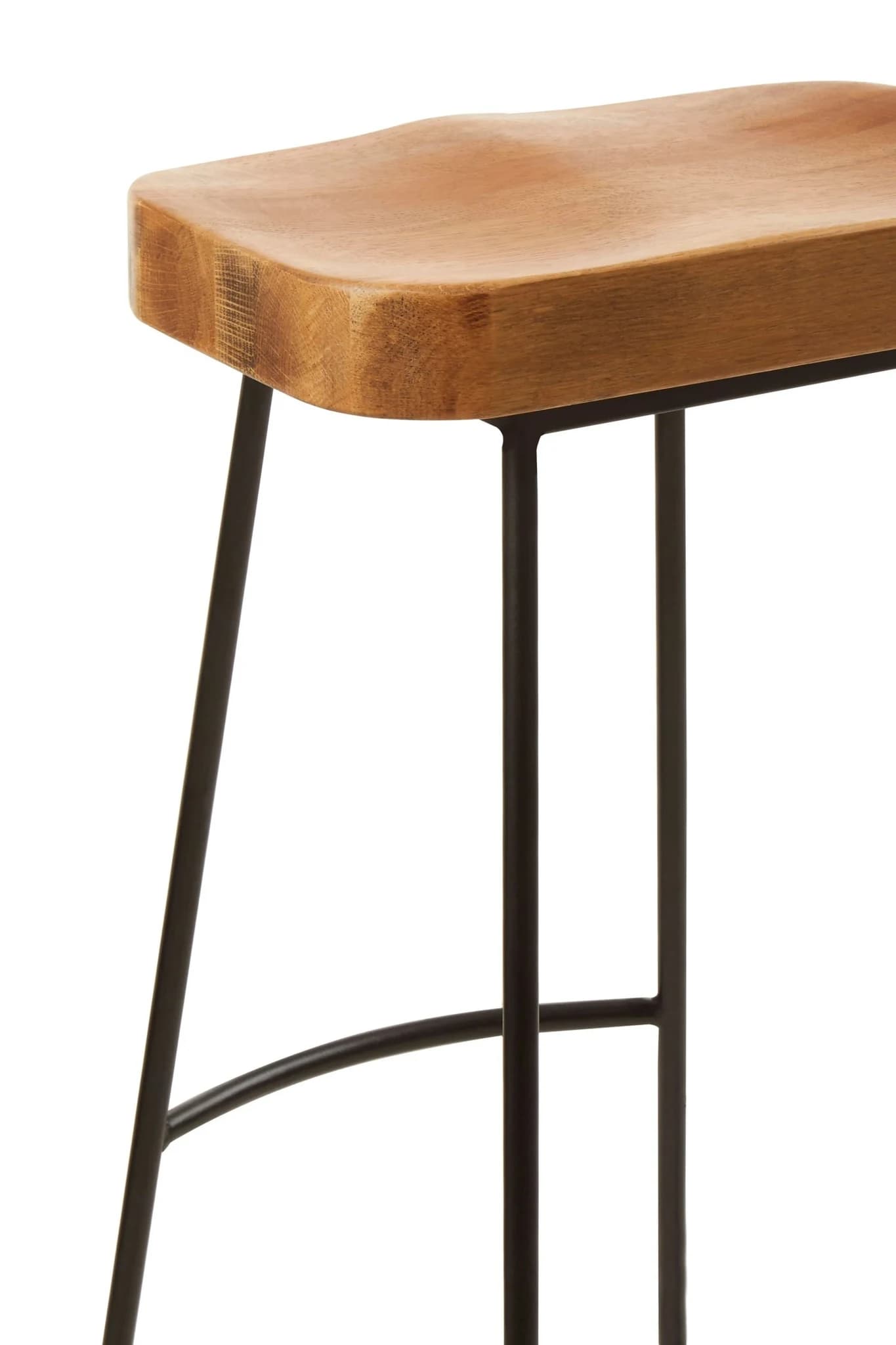 Lyon Oak Wood Saddle Seat Bar Stool - Seating, photo 5 of 5