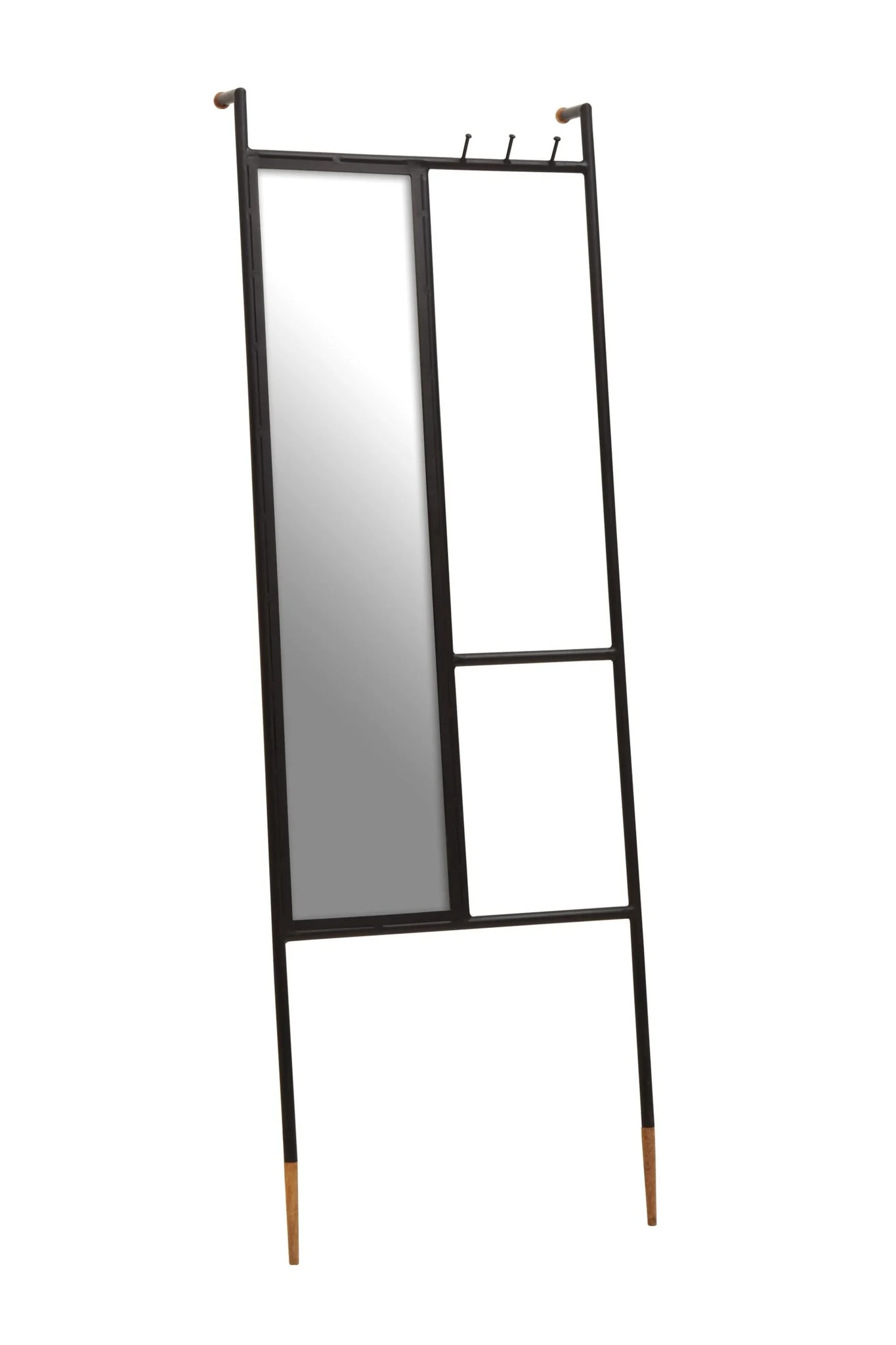 Nirav Black Floor Mirror with Coat Rack - Bookcases & shelving, photo 2 of 8