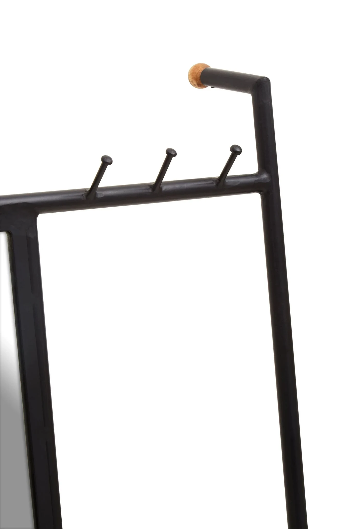 Nirav Black Floor Mirror with Coat Rack - Bookcases & shelving, photo 8 of 8