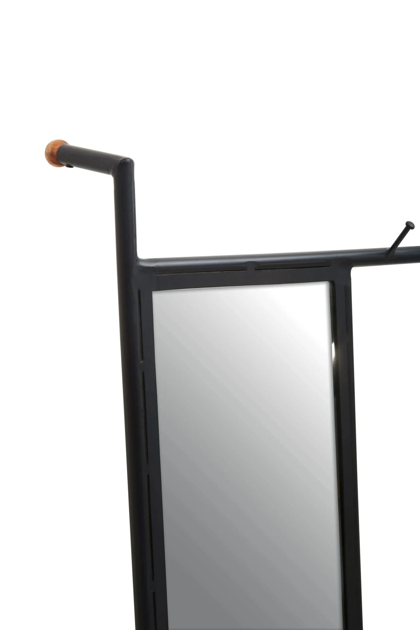 Nirav Black Floor Mirror with Coat Rack - Bookcases & shelving, photo 7 of 8