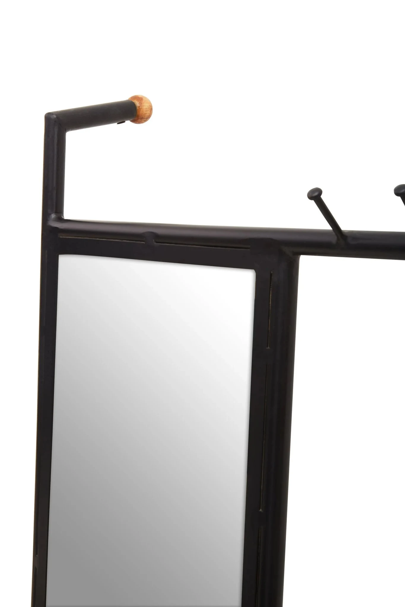 Nirav Black Floor Mirror with Coat Rack - Bookcases & shelving, photo 4 of 8