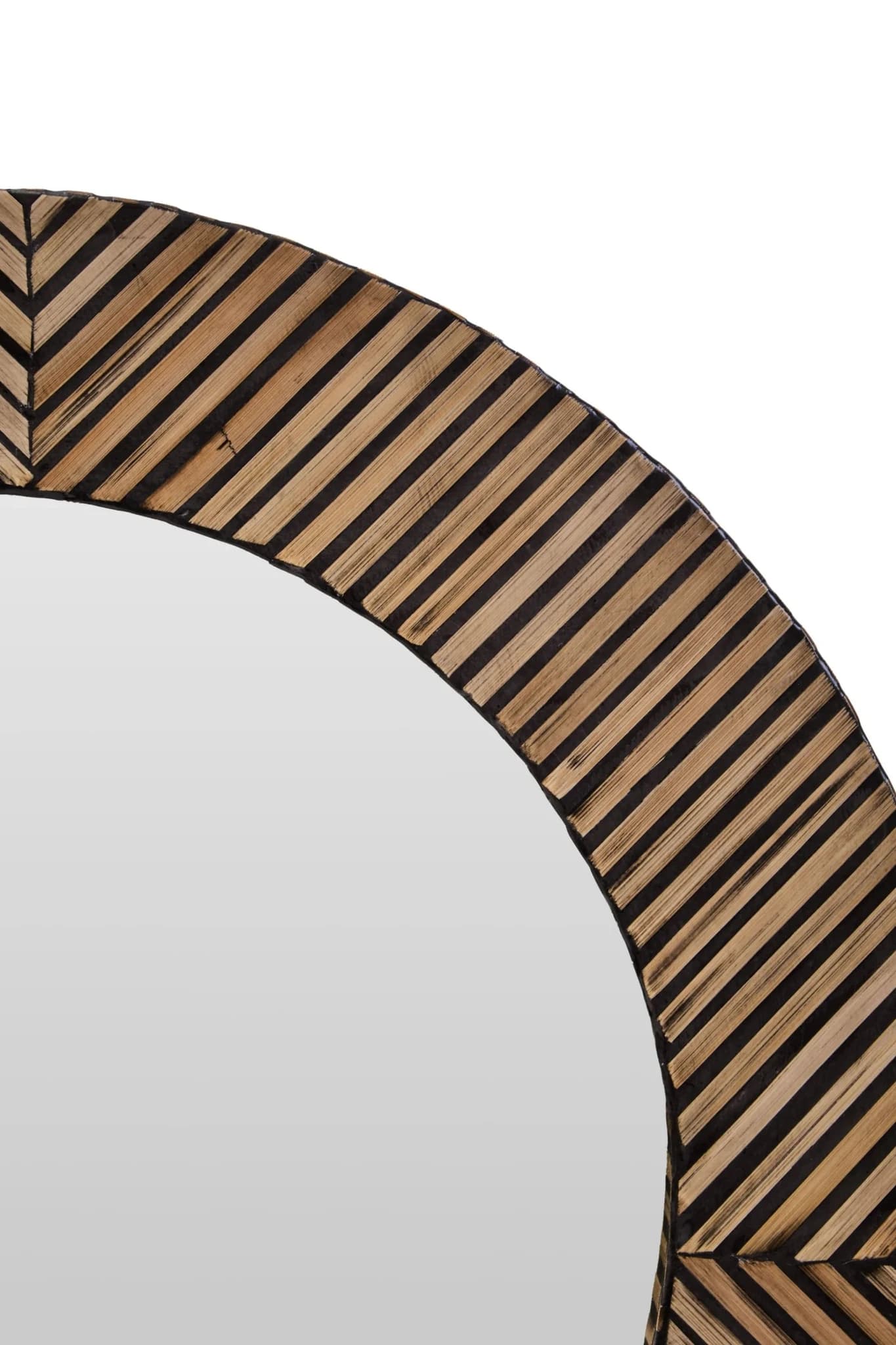 Bambusa Black Bamboo Inlay Round Wall Mirror - Decorative, photo 6 of 6