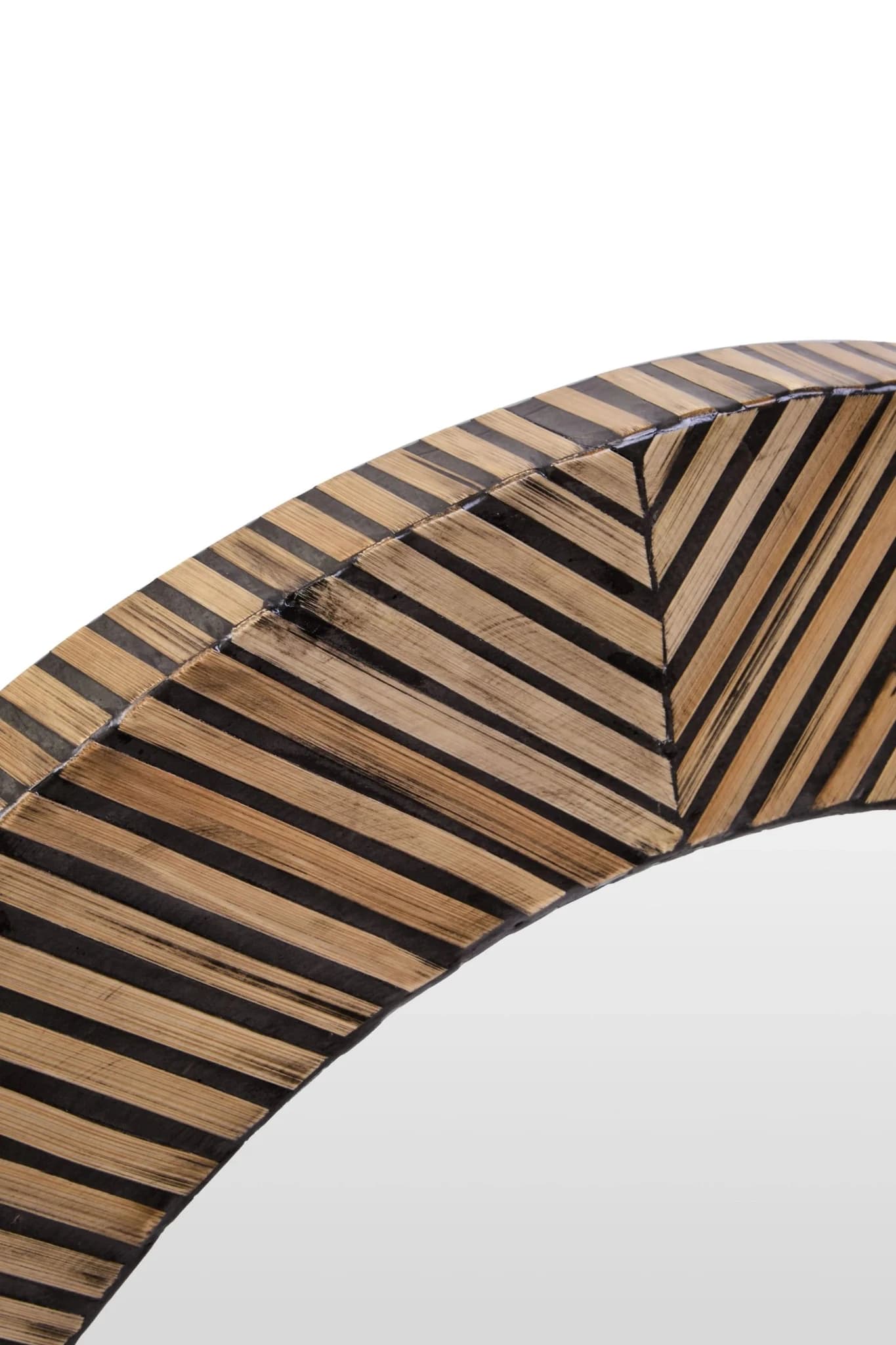 Bambusa Black Bamboo Inlay Round Wall Mirror - Decorative, photo 5 of 6
