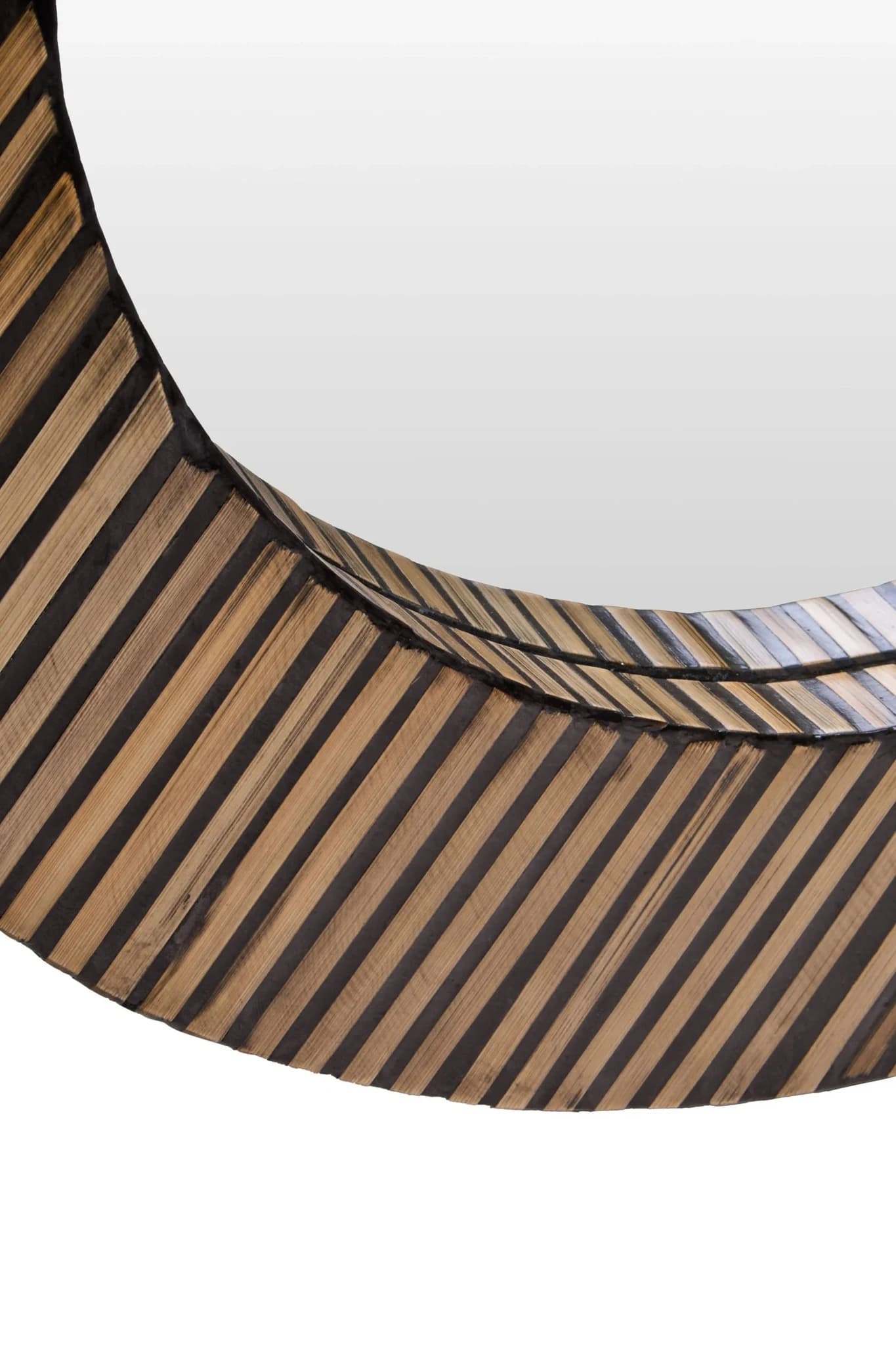 Bambusa Black Bamboo Inlay Round Wall Mirror - Decorative, photo 4 of 6