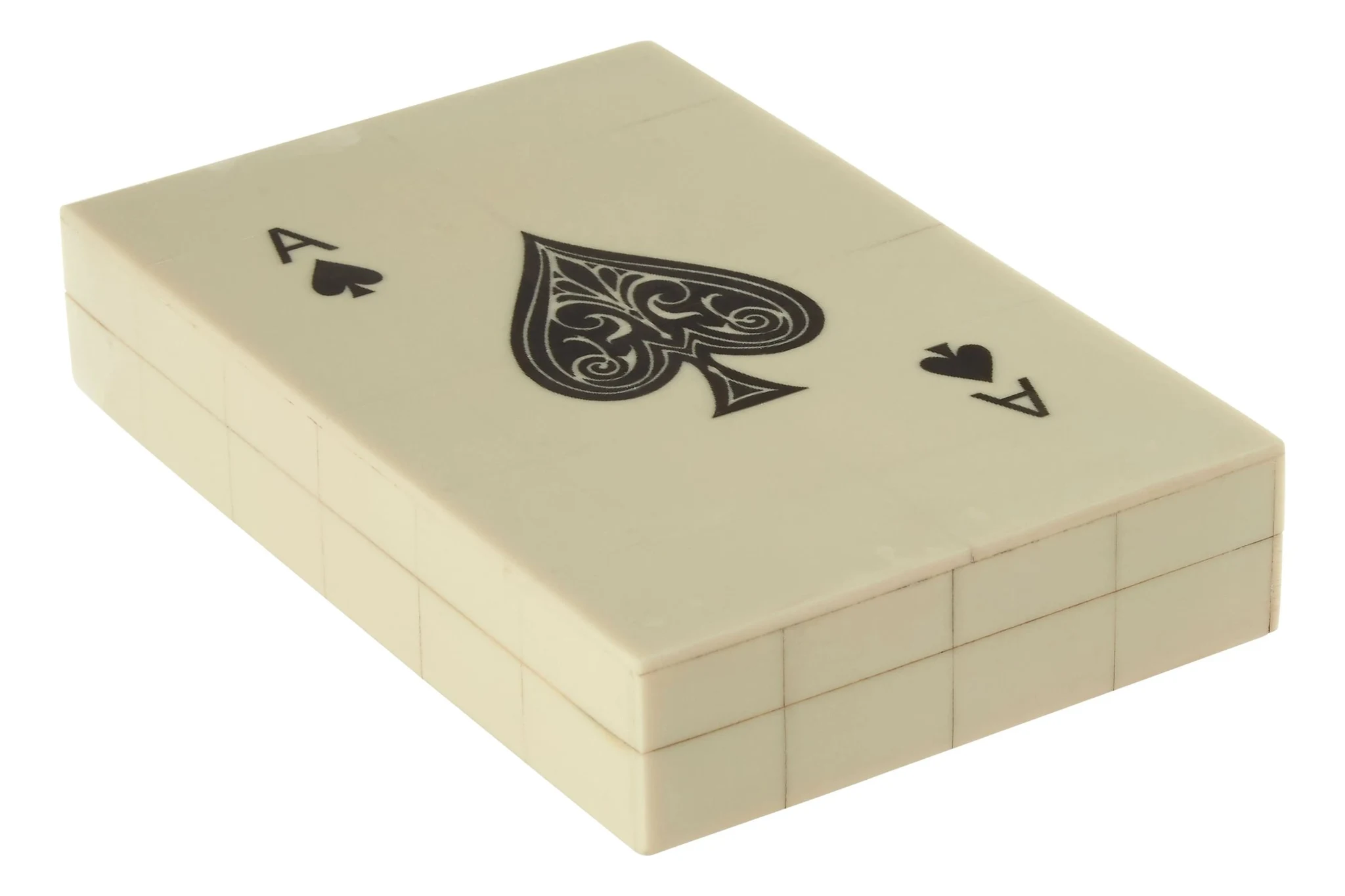 Churchill Games Cream Two Section Card Box with Playing Cards - Decorative, photo 2 of 3