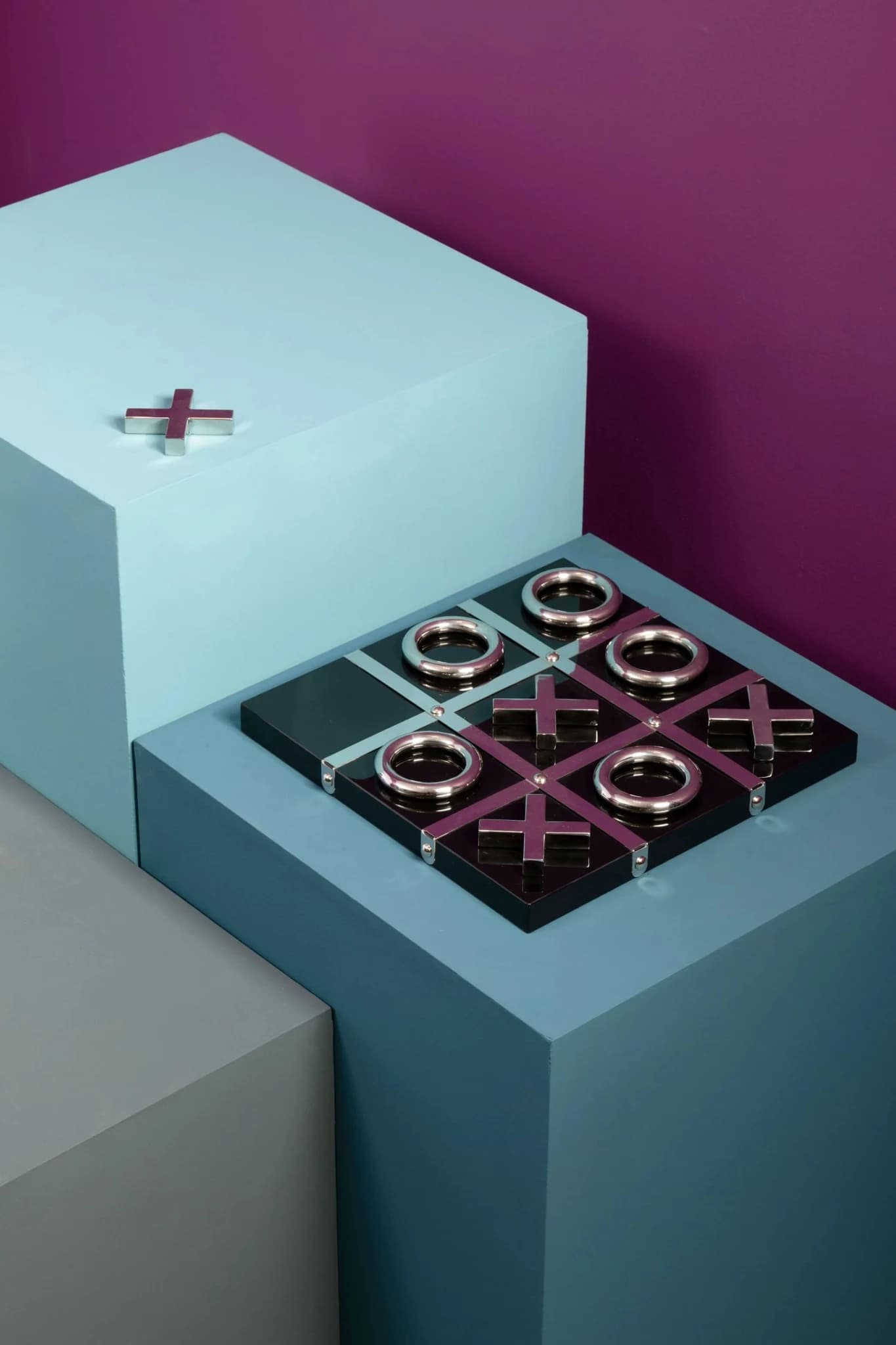 Flos Black And Silver Tic Tac Toe Game - Decorative, photo 4 of 8