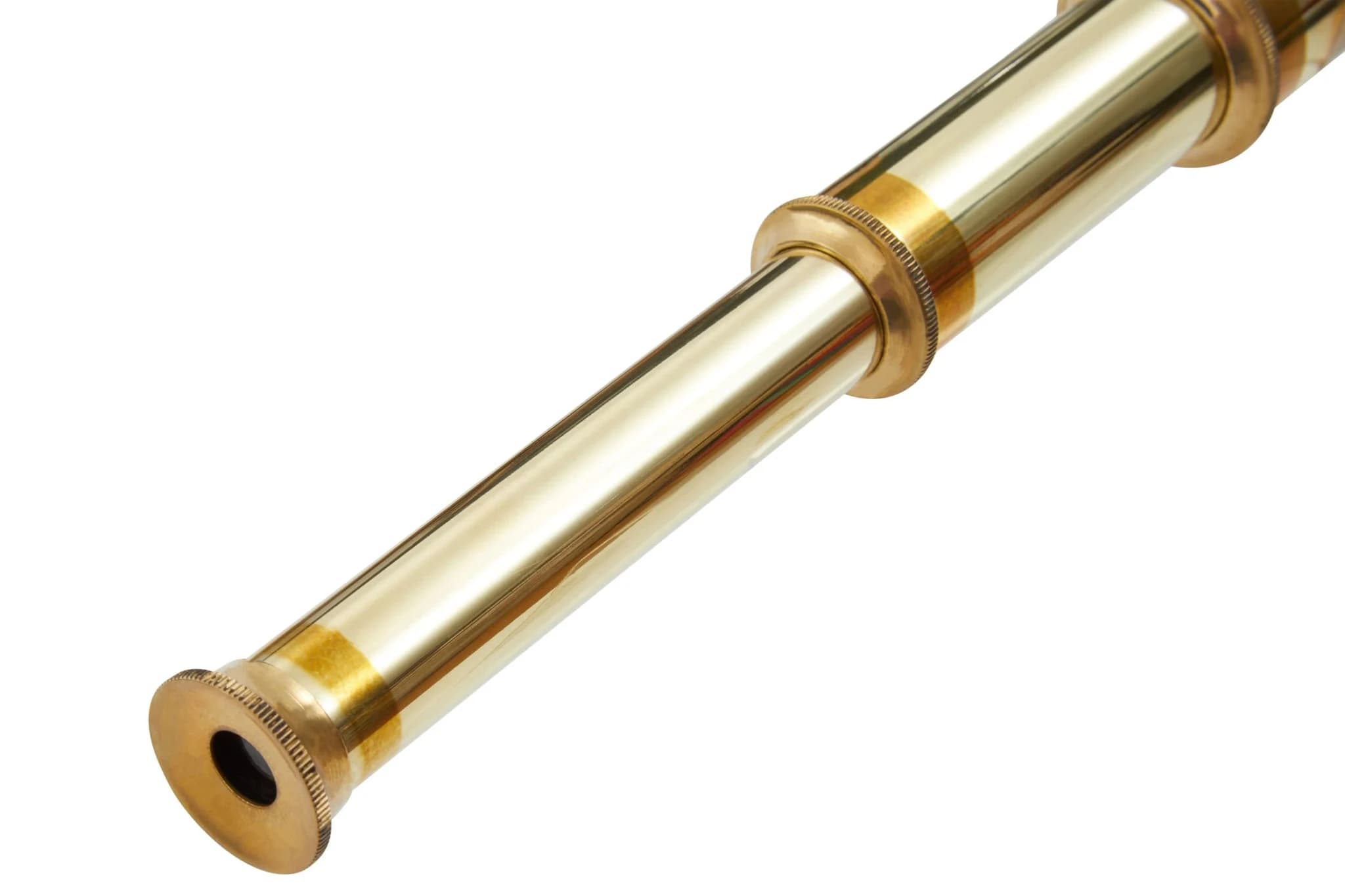 Churchill Brass and Black Leather Effect Tapered Telescope - Decorative, photo 6 of 8