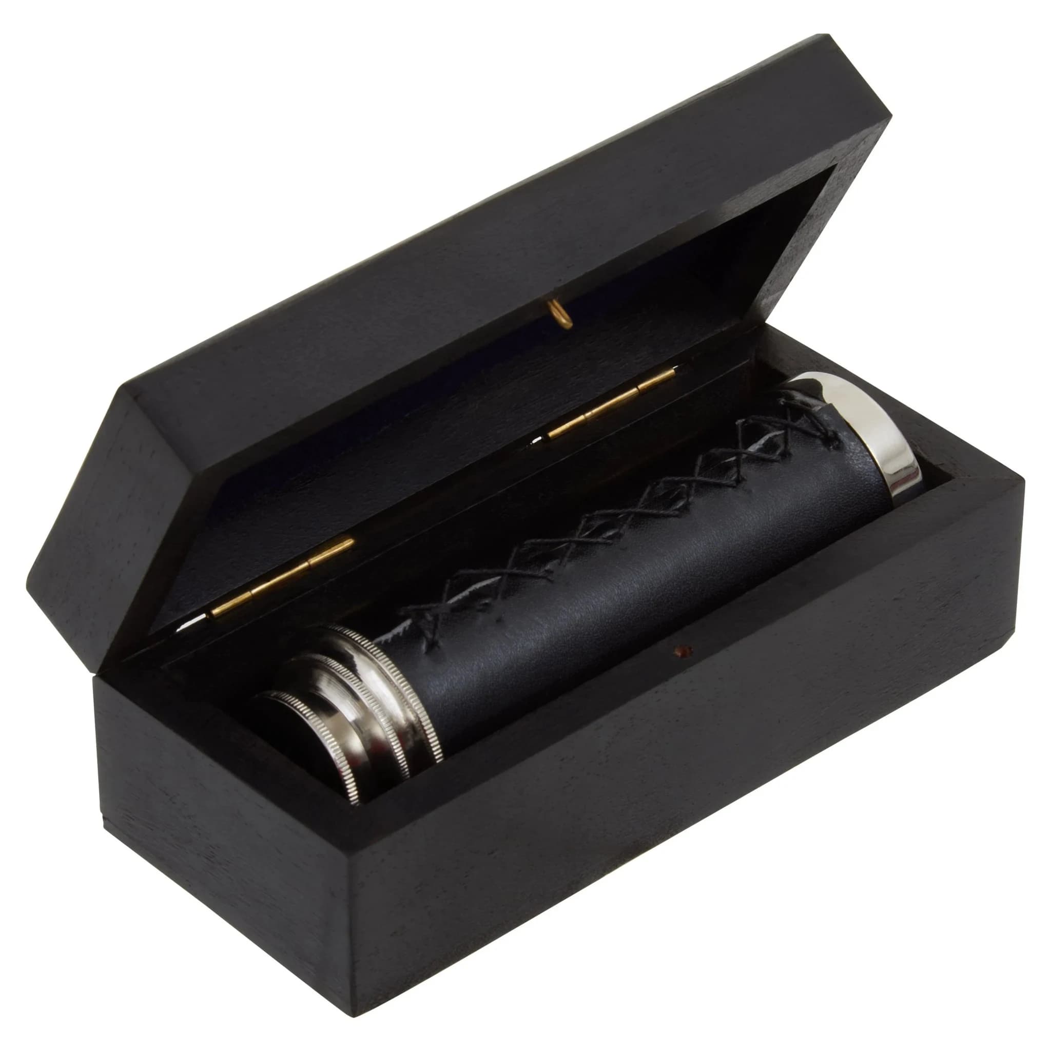 Churchill Black Leather Effect Telescope with Box - Decorative, photo 6 of 8