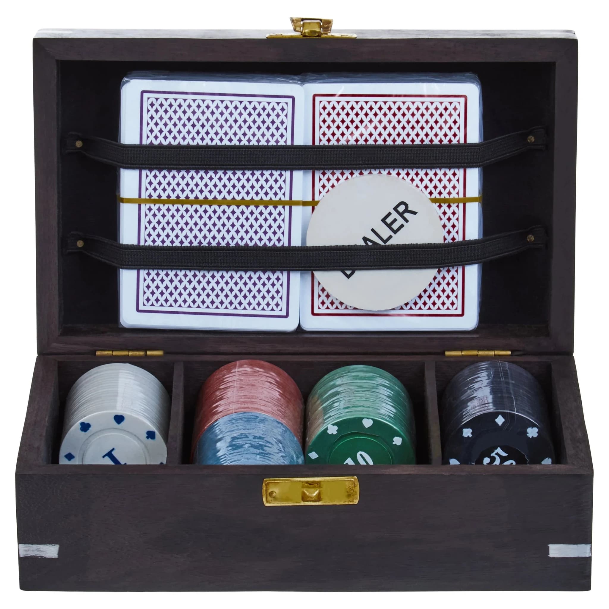 Churchill Games Black Sheesham Wood Poker Set - Decorative, photo 2 of 5