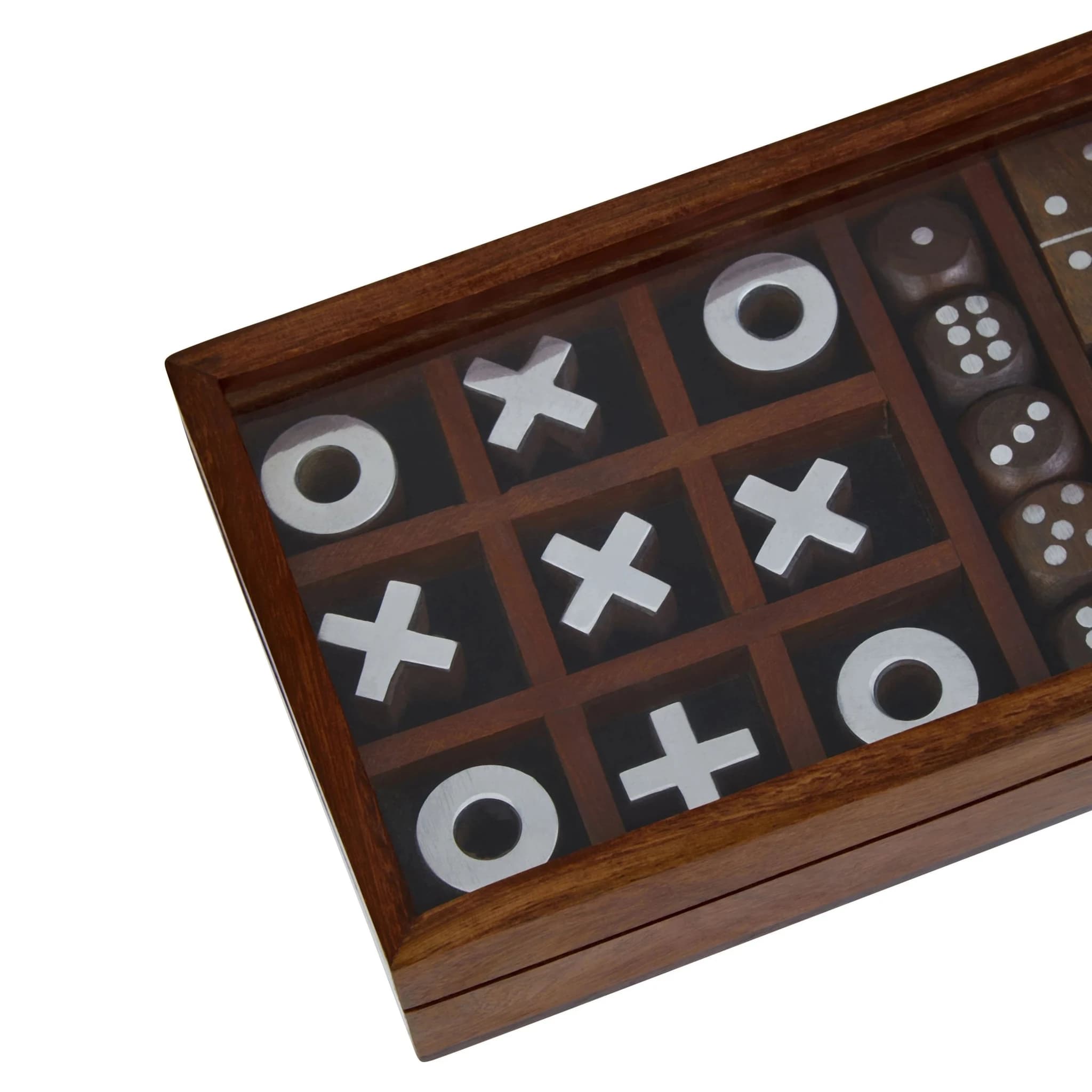 Churchill Games Brown Sheesham Wood Multi Game Set - Decorative, photo 4 of 4