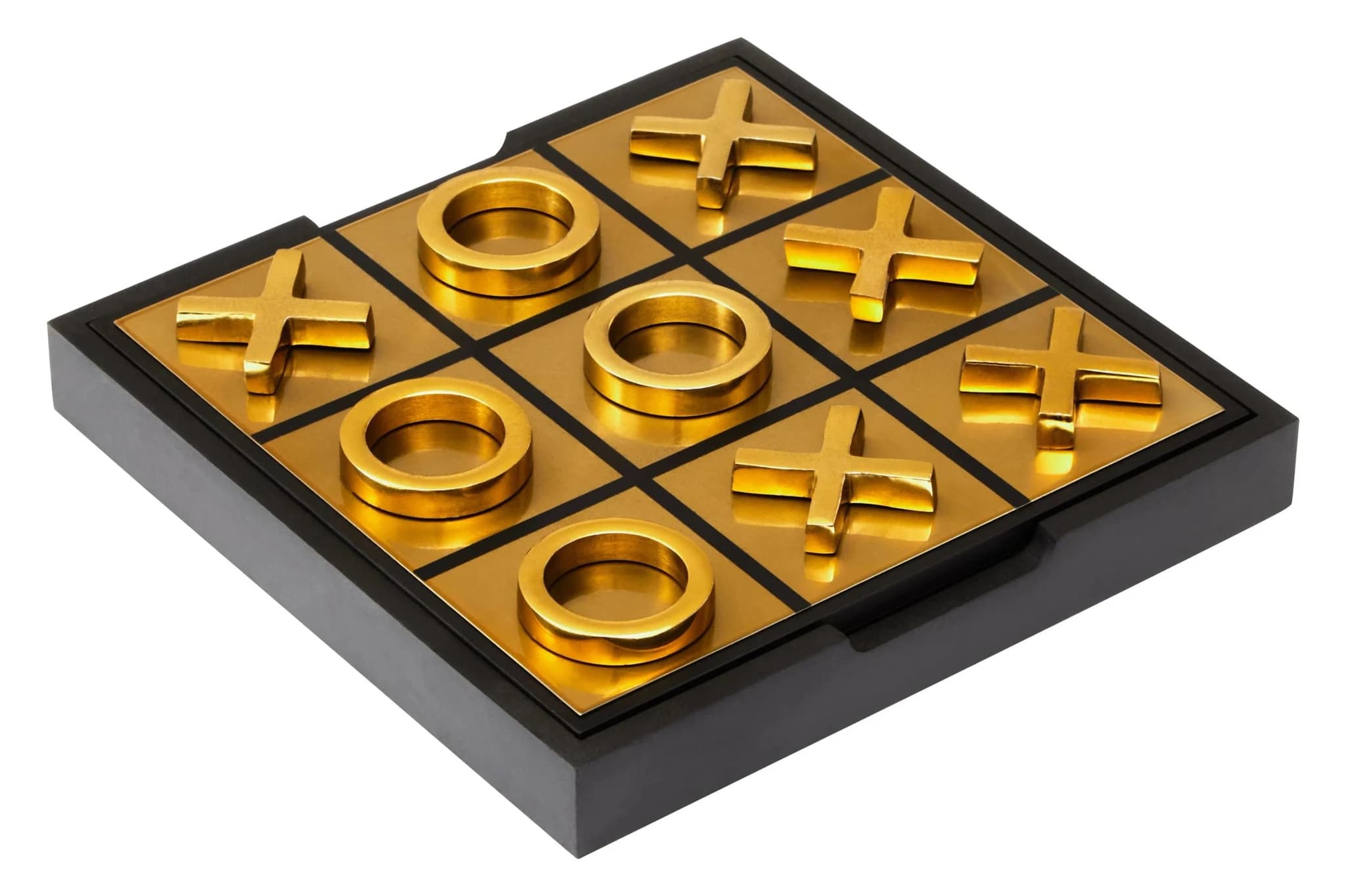 Churchill Games Black And Gold Aluminium Noughts and Crosses - Decorative, photo 3 of 5