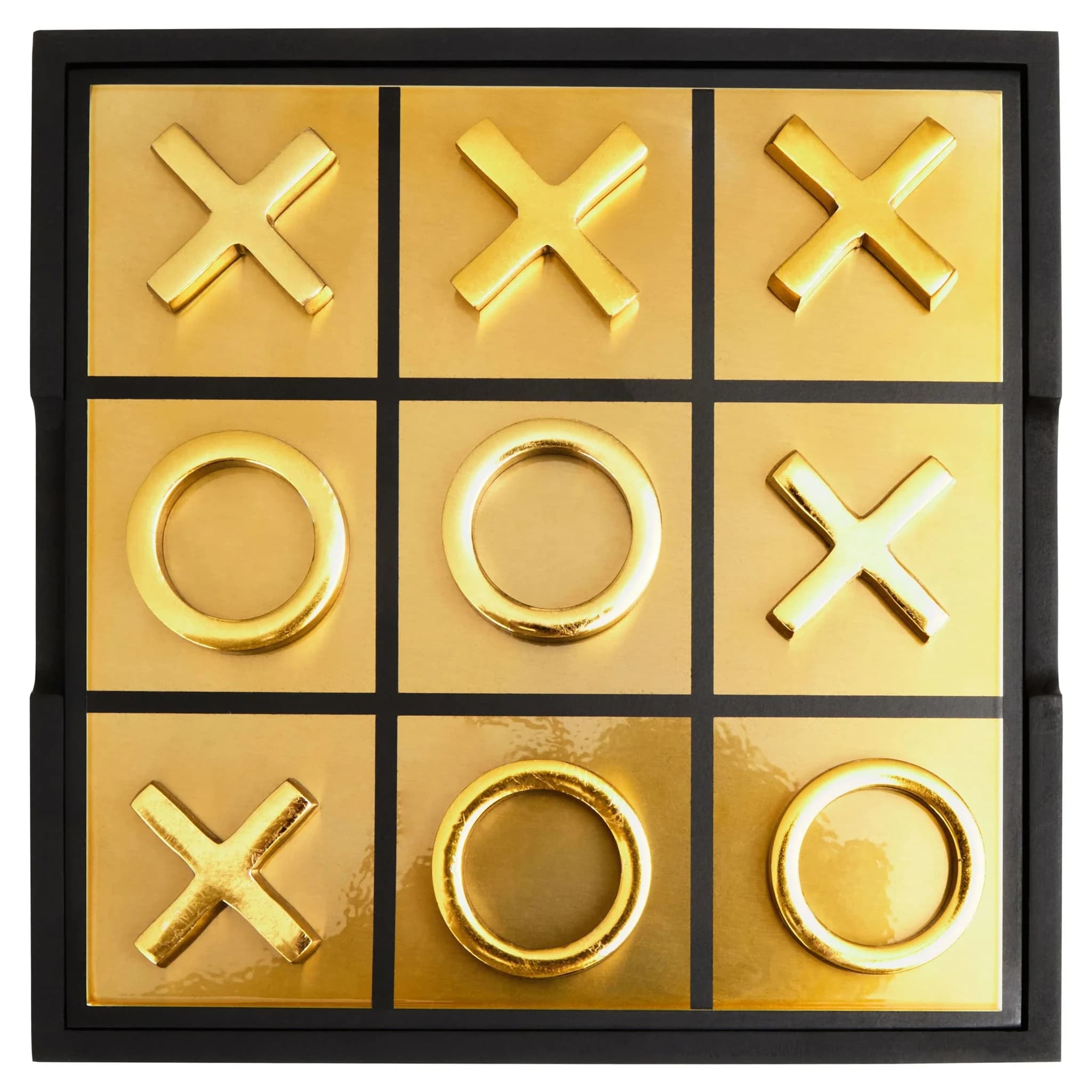 Churchill Games Black And Gold Aluminium Noughts and Crosses - Decorative, photo 2 of 5