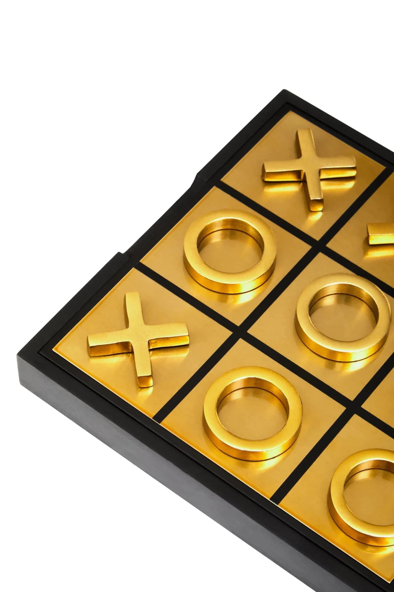 Churchill Games Black And Gold Aluminium Noughts and Crosses - Decorative, photo 5 of 5