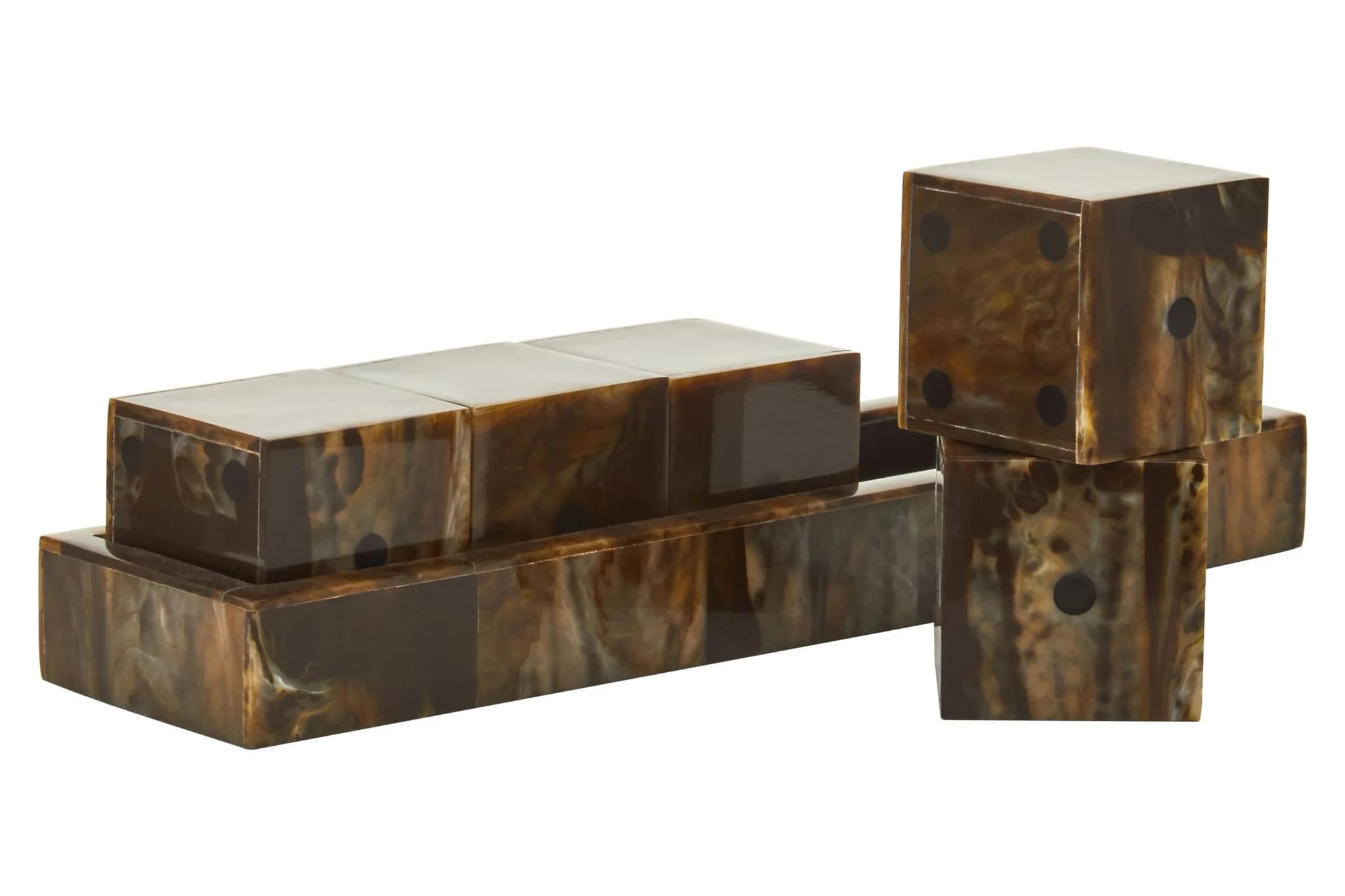 Churchill Games Brown and Black Finish Five Dice Set - Decorative, photo 8 of 8