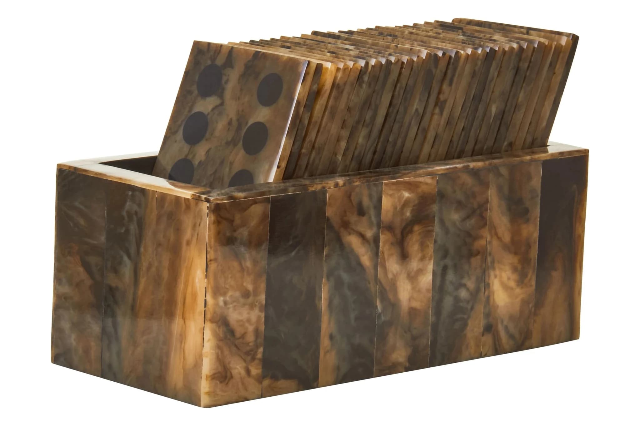 Churchill Games Brown and Black Finish Domino Set - Decorative, photo 6 of 8