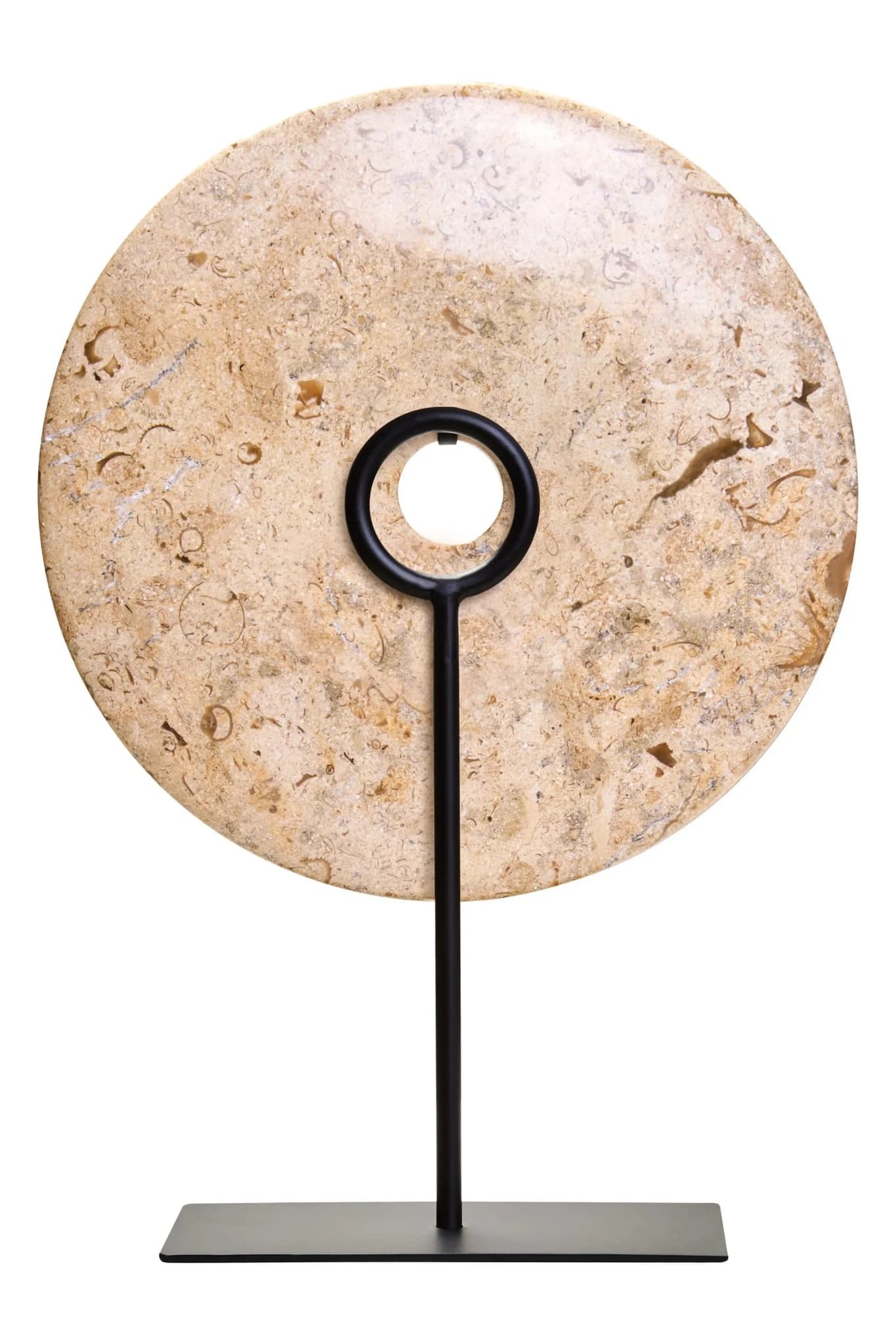 Zoro Small Natural Speckled Marble Round Dia 20cm Disc Sculpture - Decorative, photo 2 of 4