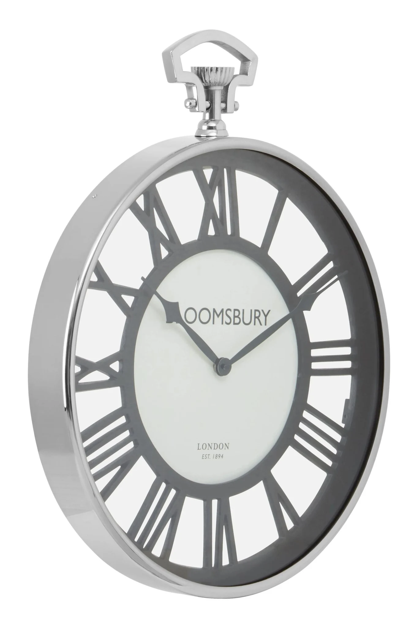 Mateo Nickel Finish Pocket Style Wall Clock - Decorative, photo 4 of 6
