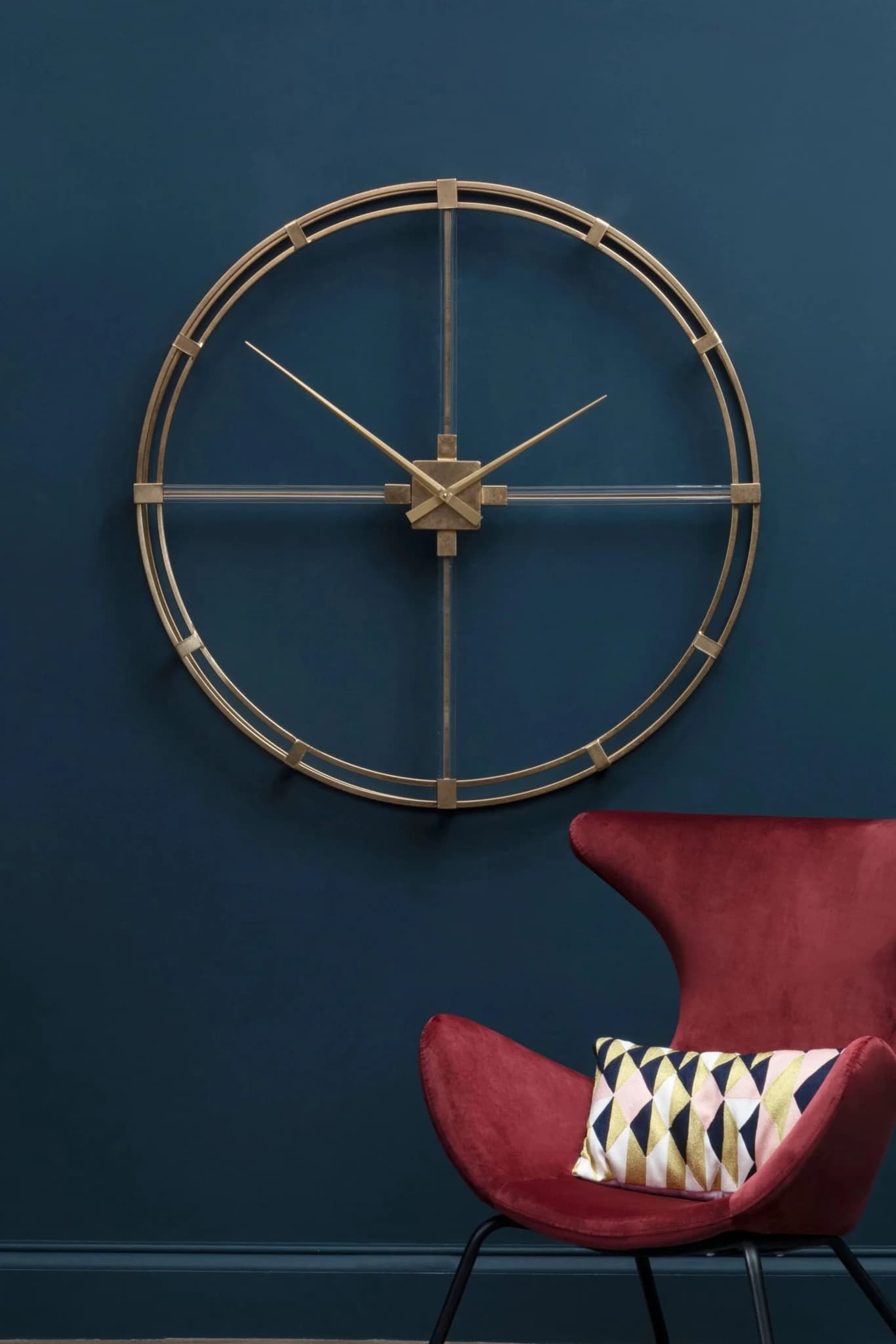 Beauly 110cm Dia Gold Finish Metal Wall Clock - Decorative, photo 2 of 5