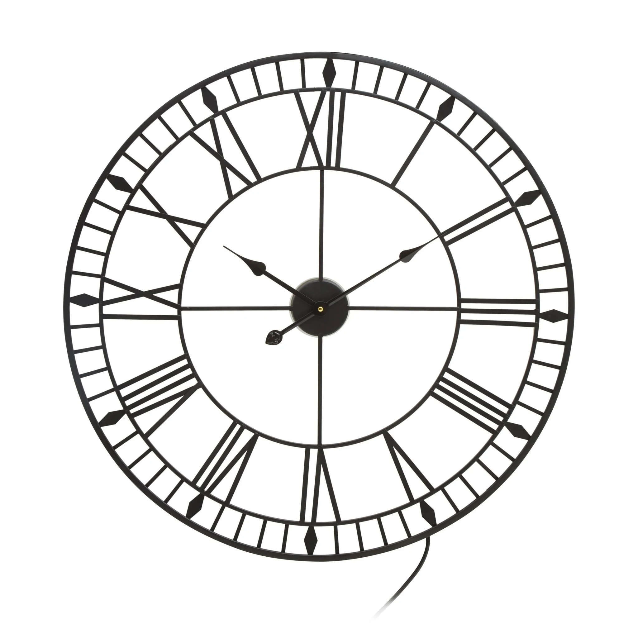 Genova 80cm Dia Large Black and White LED Wall Clock - Decorative, photo 3 of 7