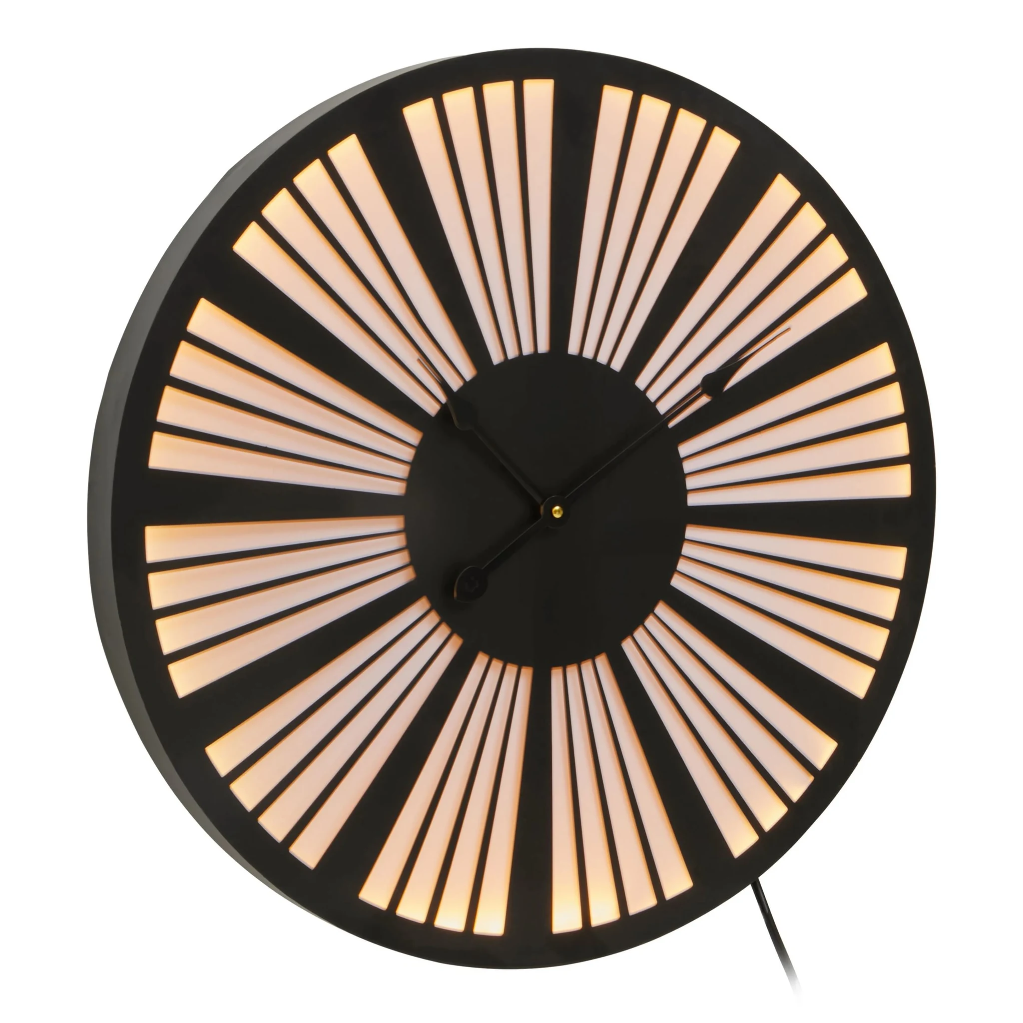 Genova 60cm Dia Small Black and White LED Wall Clock - Decorative, photo 2 of 4