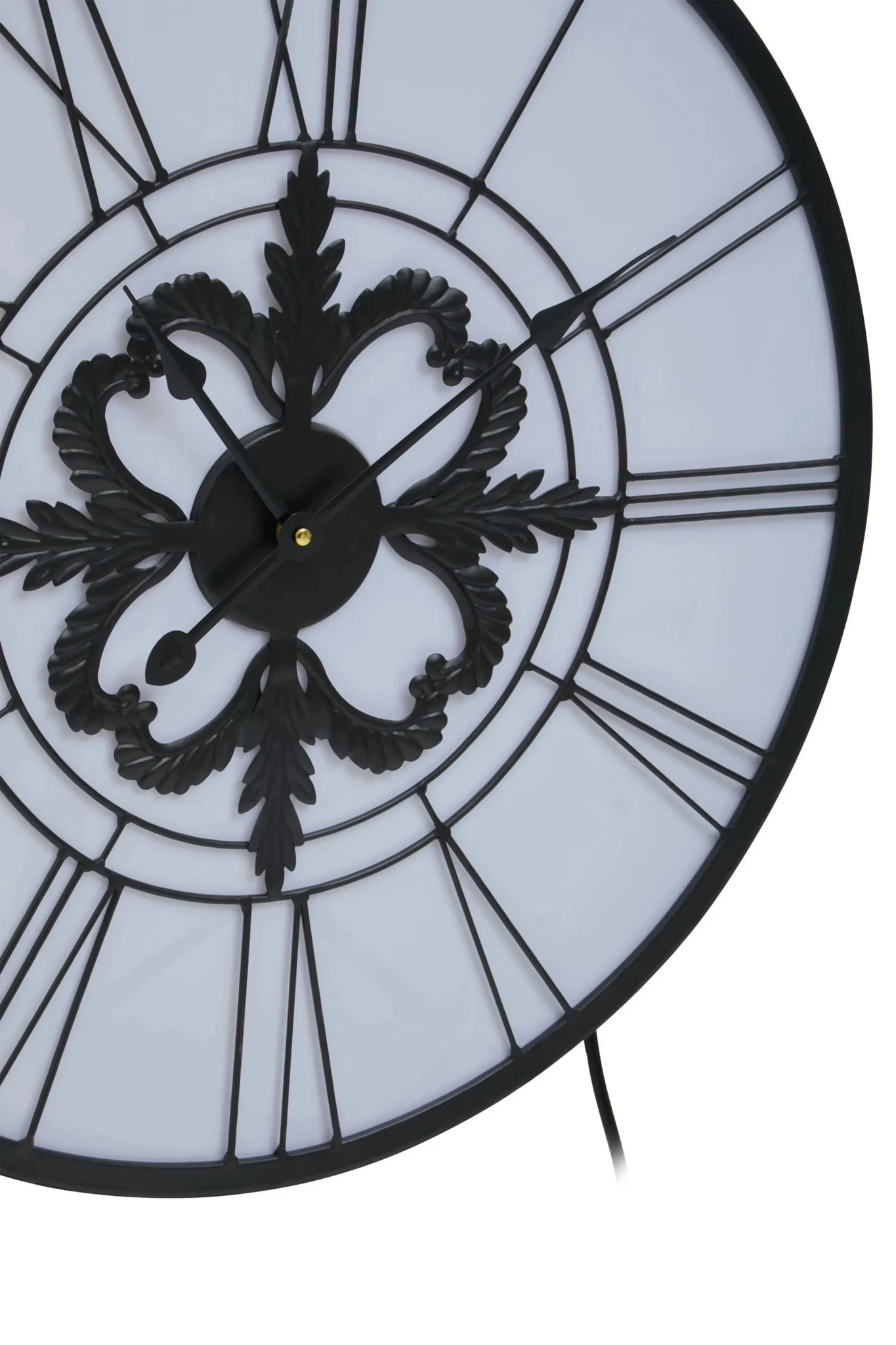 Genova 60cm Dia Black and White LED Wall Clock - Decorative, photo 4 of 5