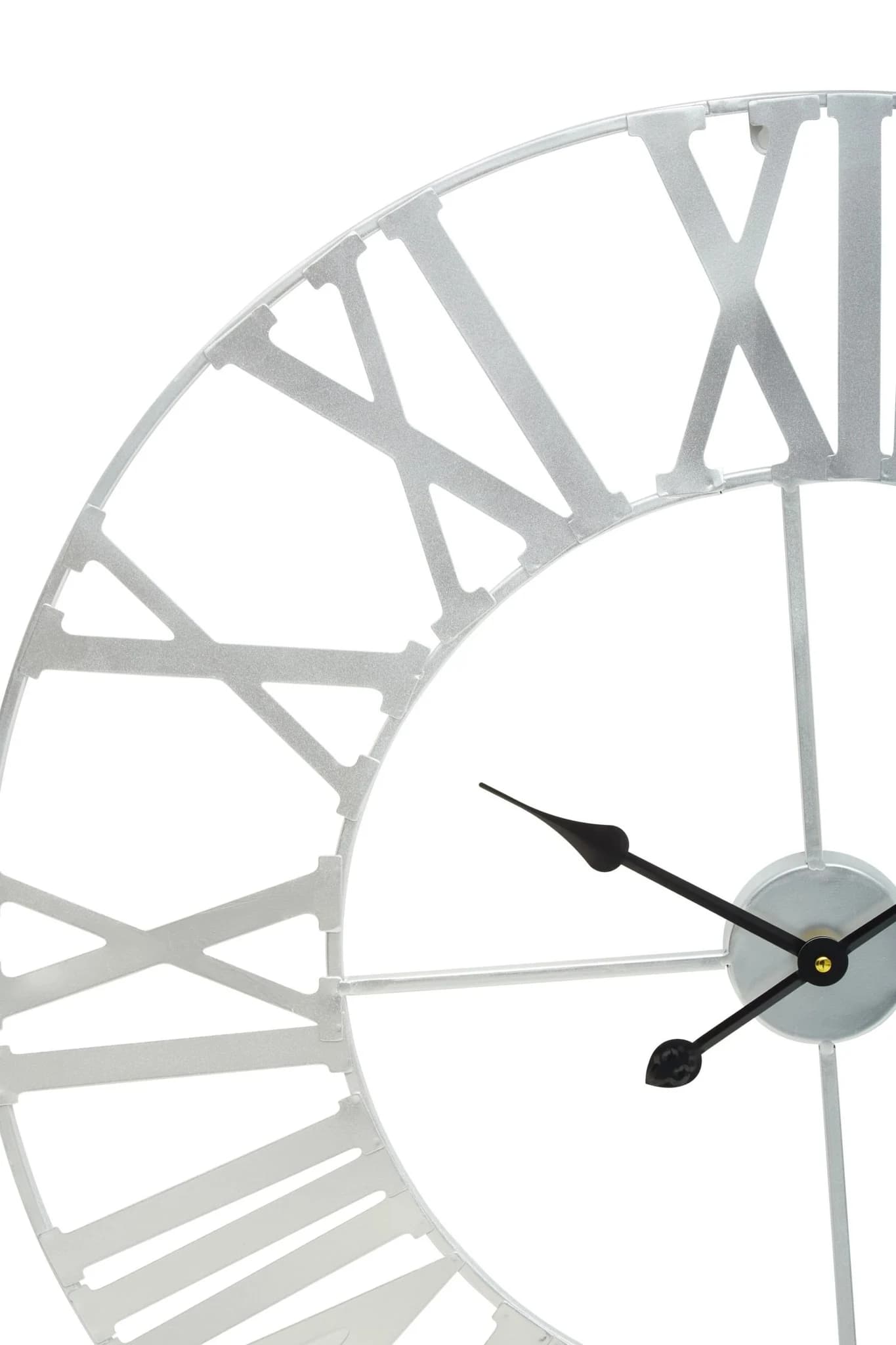 Genova 80cm Dia Silver Metal Wall Clock - Decorative, photo 7 of 8